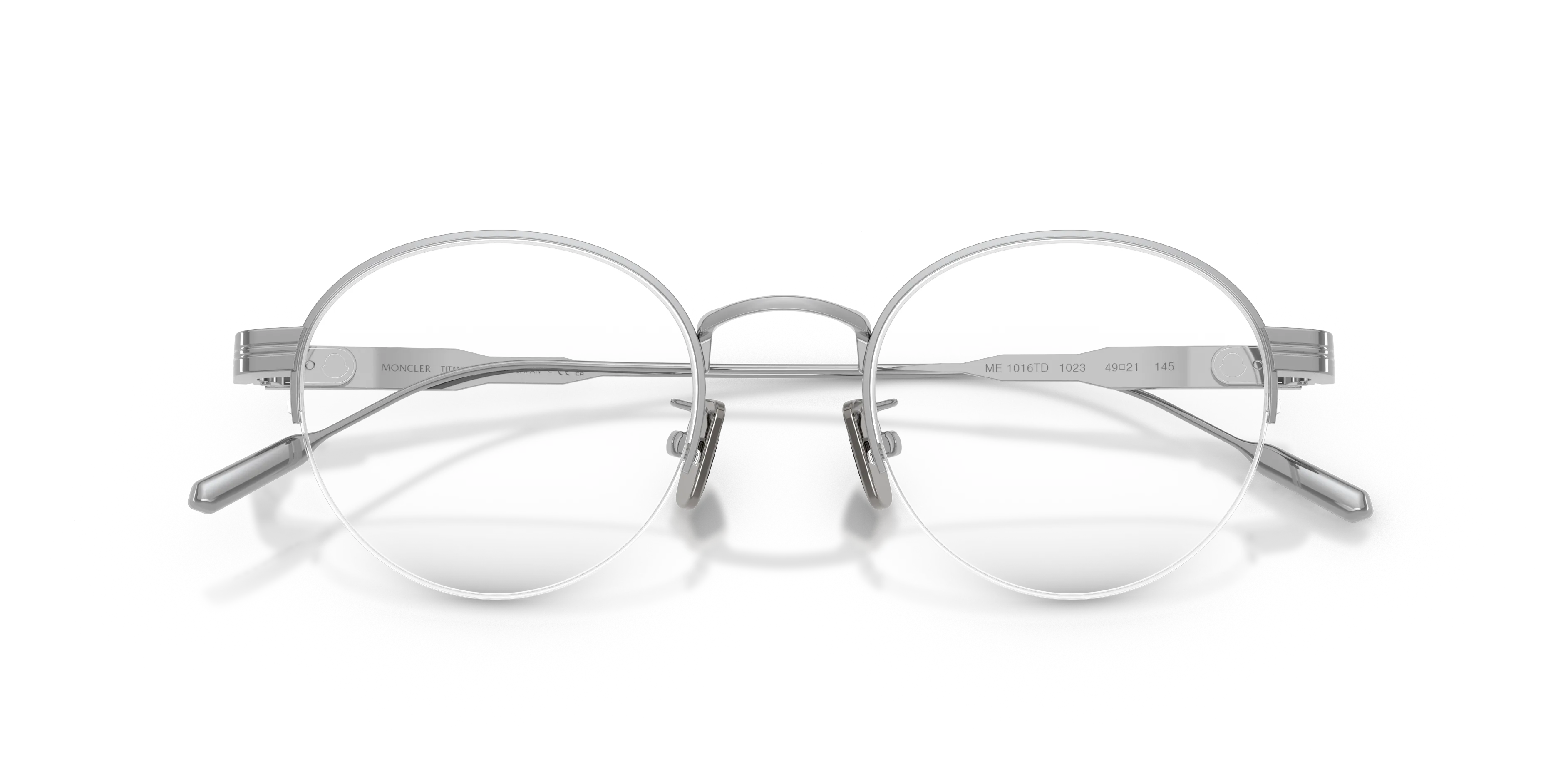 Moncler ME1016TD 1023 Montature da vista Titanio Argento Trasparente Rotonda Normale - immagine 2