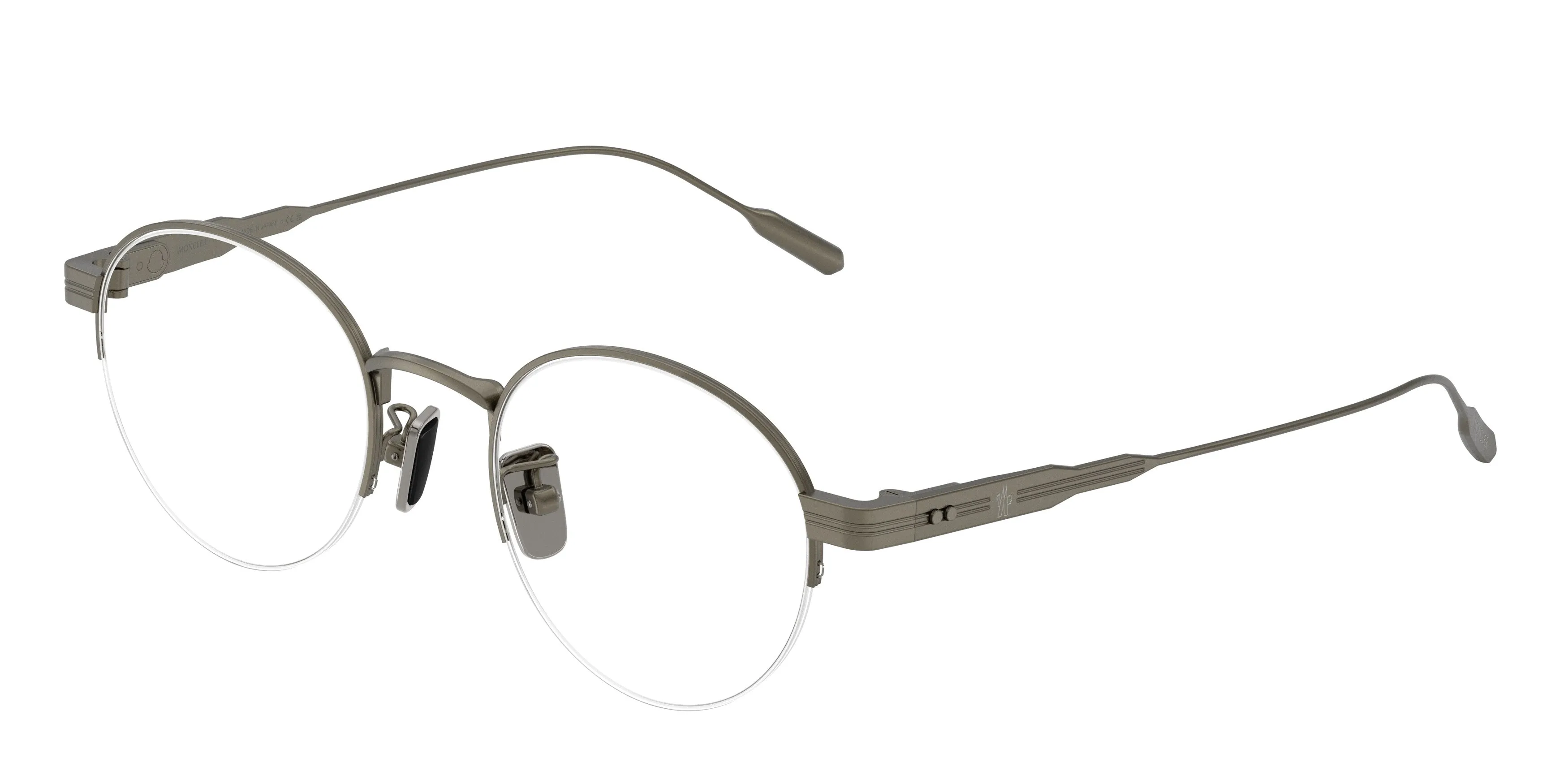 Moncler ME1016TD 1002 Montature da vista Titanio Grigio Trasparente Rotonda Normale - immagine 1