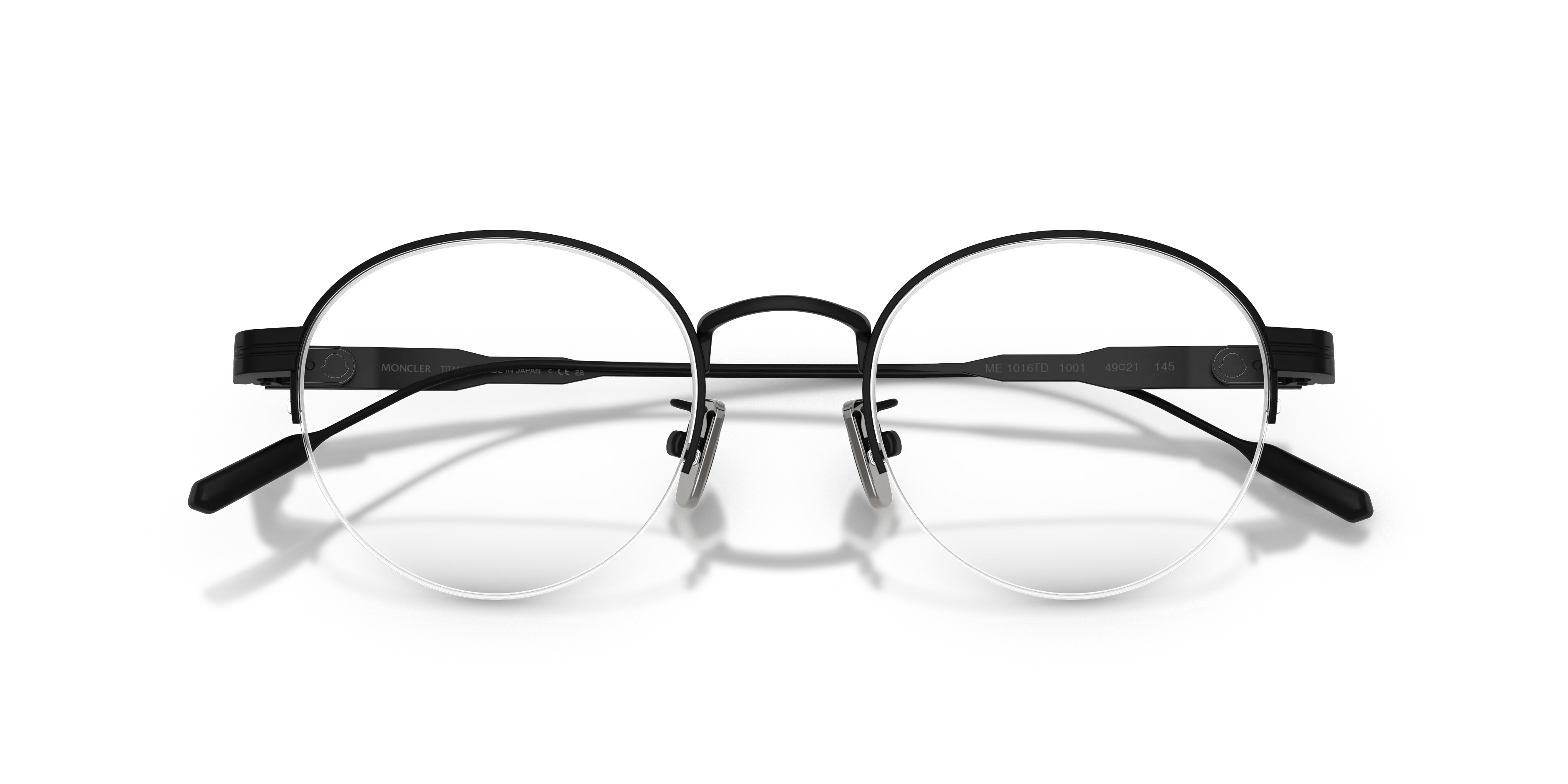 Moncler ME1016TD 1001 Montature da vista Titanio Nero Trasparente Rotonda Normale - immagine 2