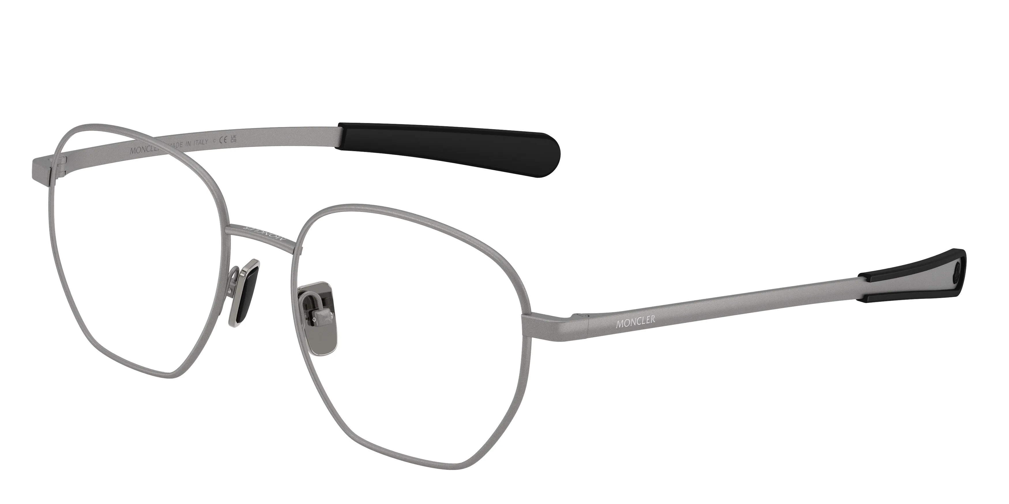 Moncler ME1015 1016 Montature da vista Metallo Grigio Trasparente Rotonda Normale - immagine 1