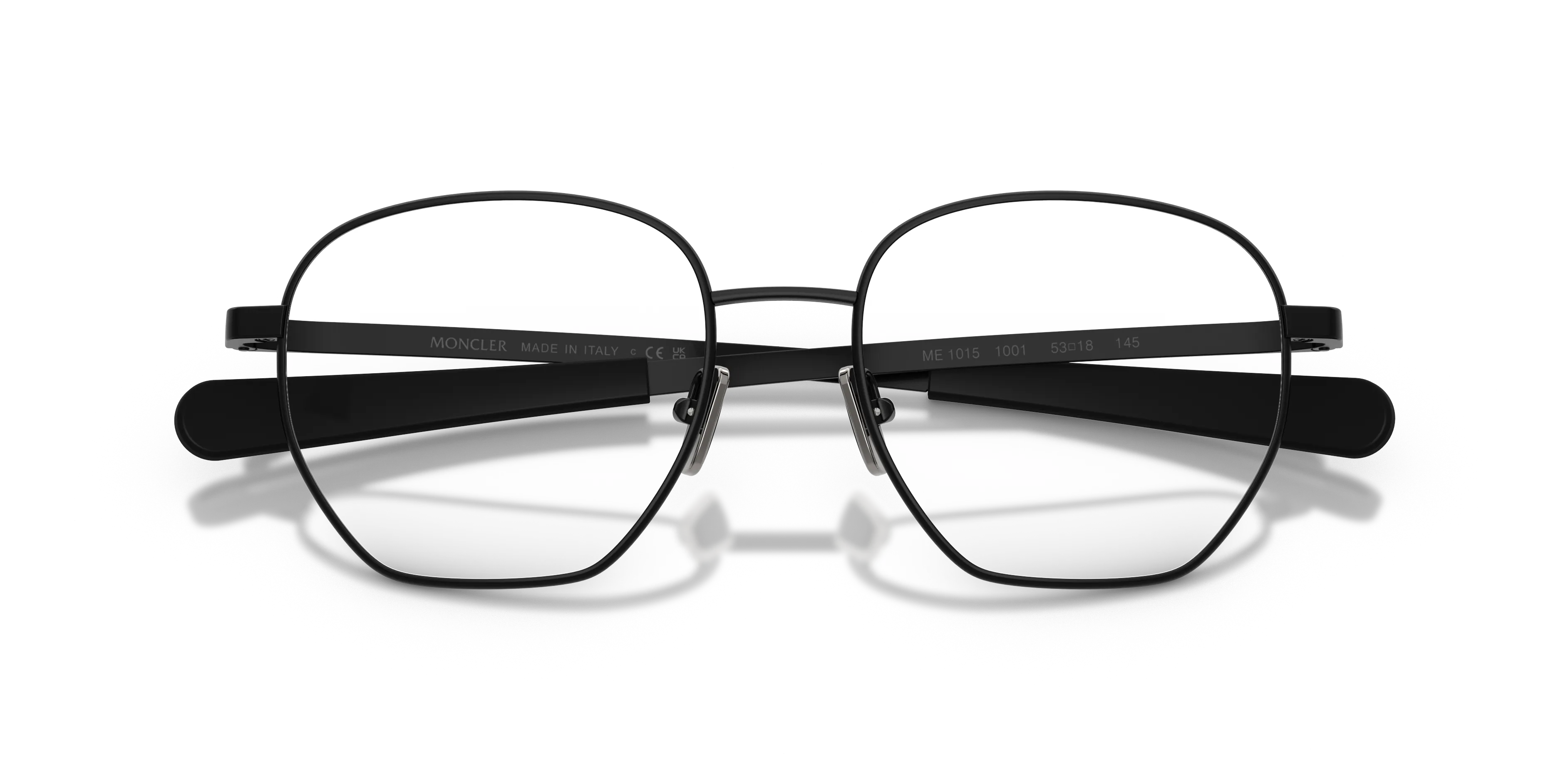 Moncler ME1015 1001 Montature da vista Metallo Nero Trasparente Rotonda Normale - immagine 2
