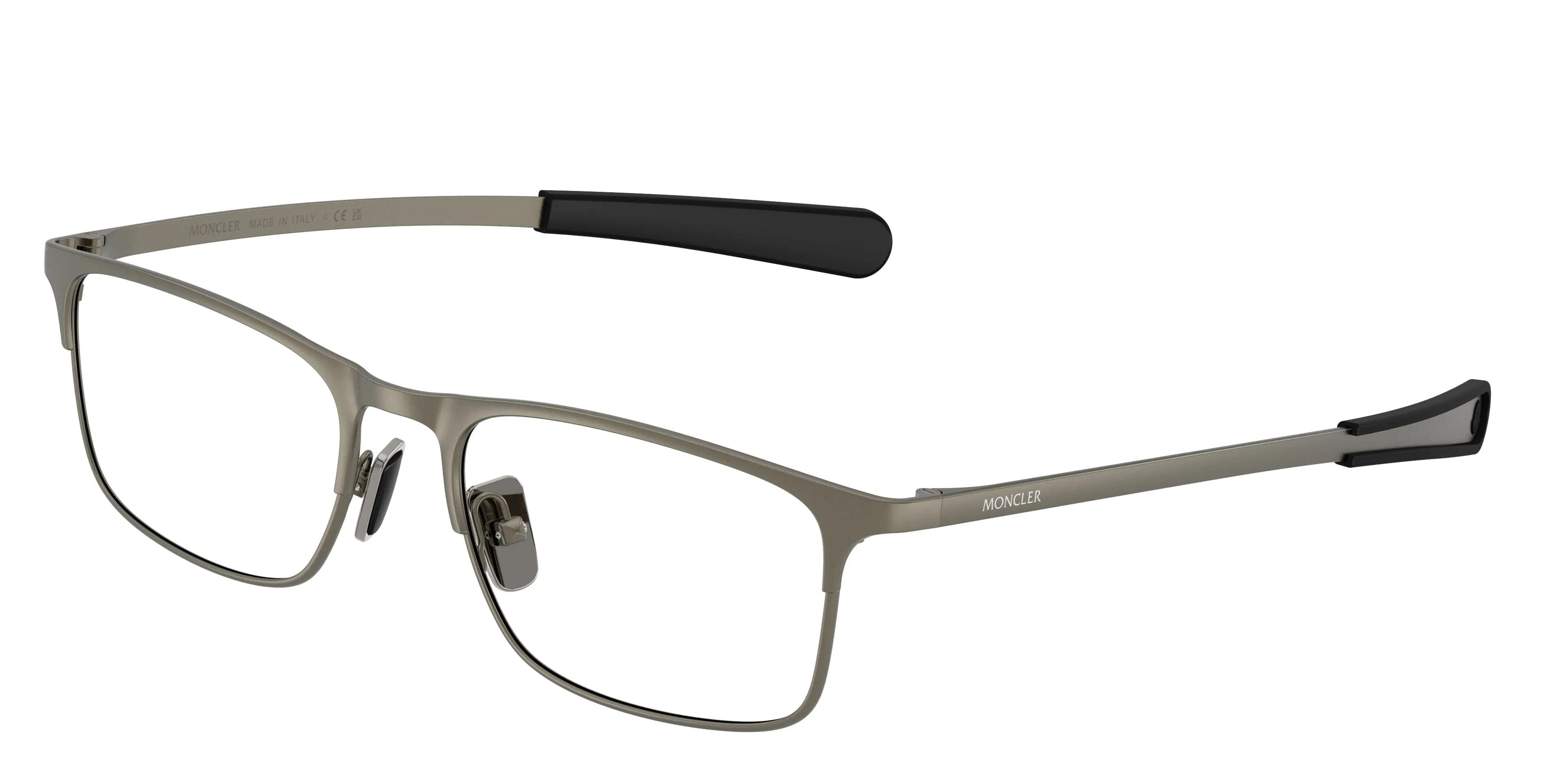 Moncler ME1014 1002 Montature da vista Metallo Grigio Trasparente Squadrata Normale - immagine 1