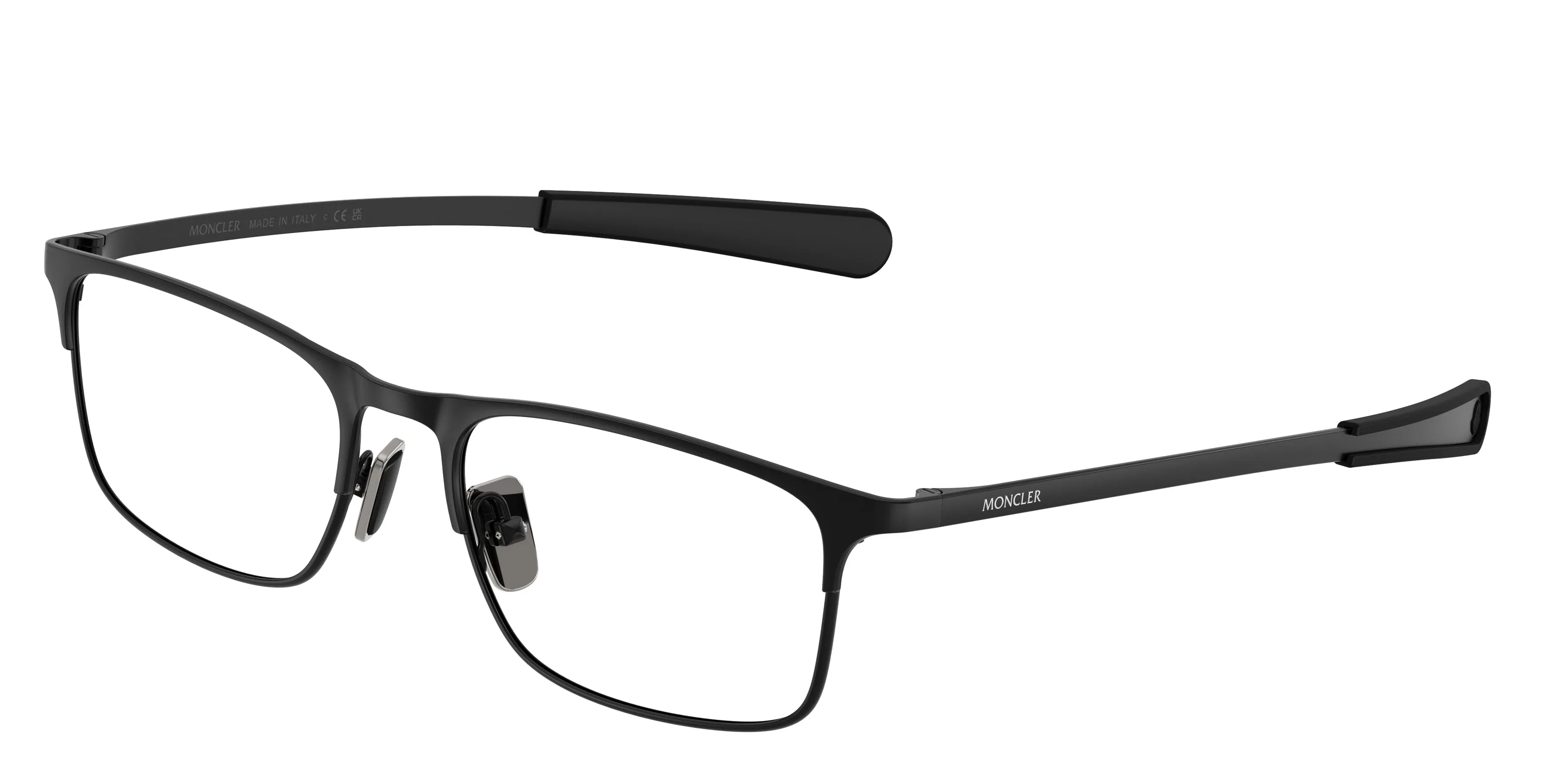 Moncler ME1014 1001 Montature da vista Metallo Nero Trasparente Squadrata Normale - immagine 1
