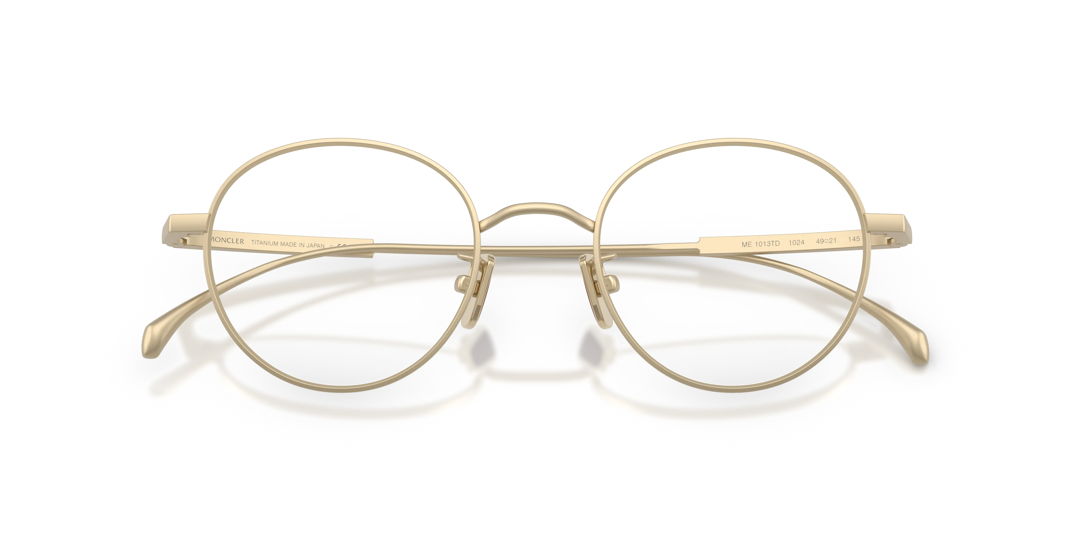 Moncler ME1013TD 1024 Montature da vista Titanio Oro Trasparente Rotonda Normale - immagine 2
