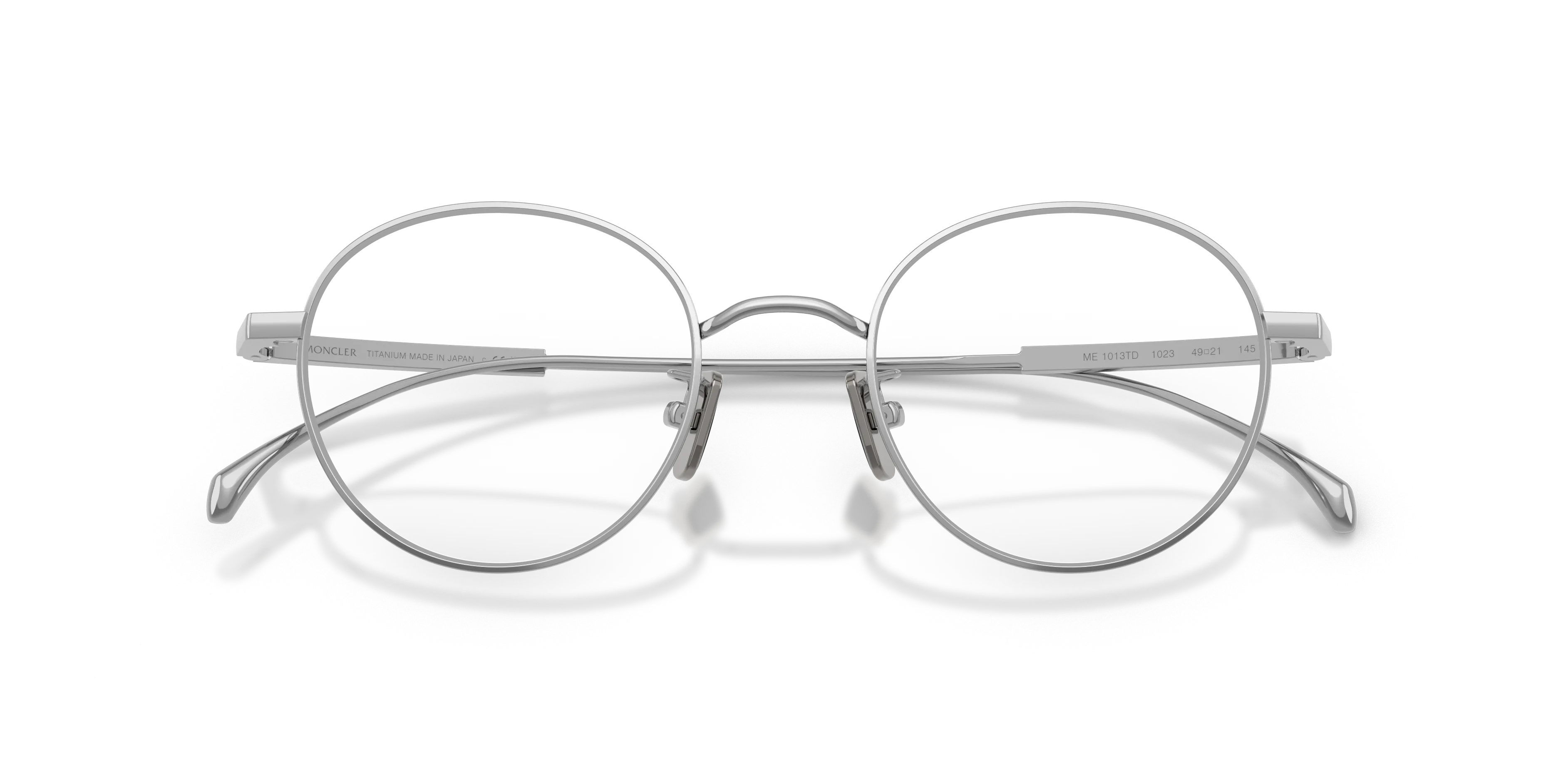 Moncler ME1013TD 1023 Montature da vista Titanio Argento Trasparente Rotonda Normale - immagine 2