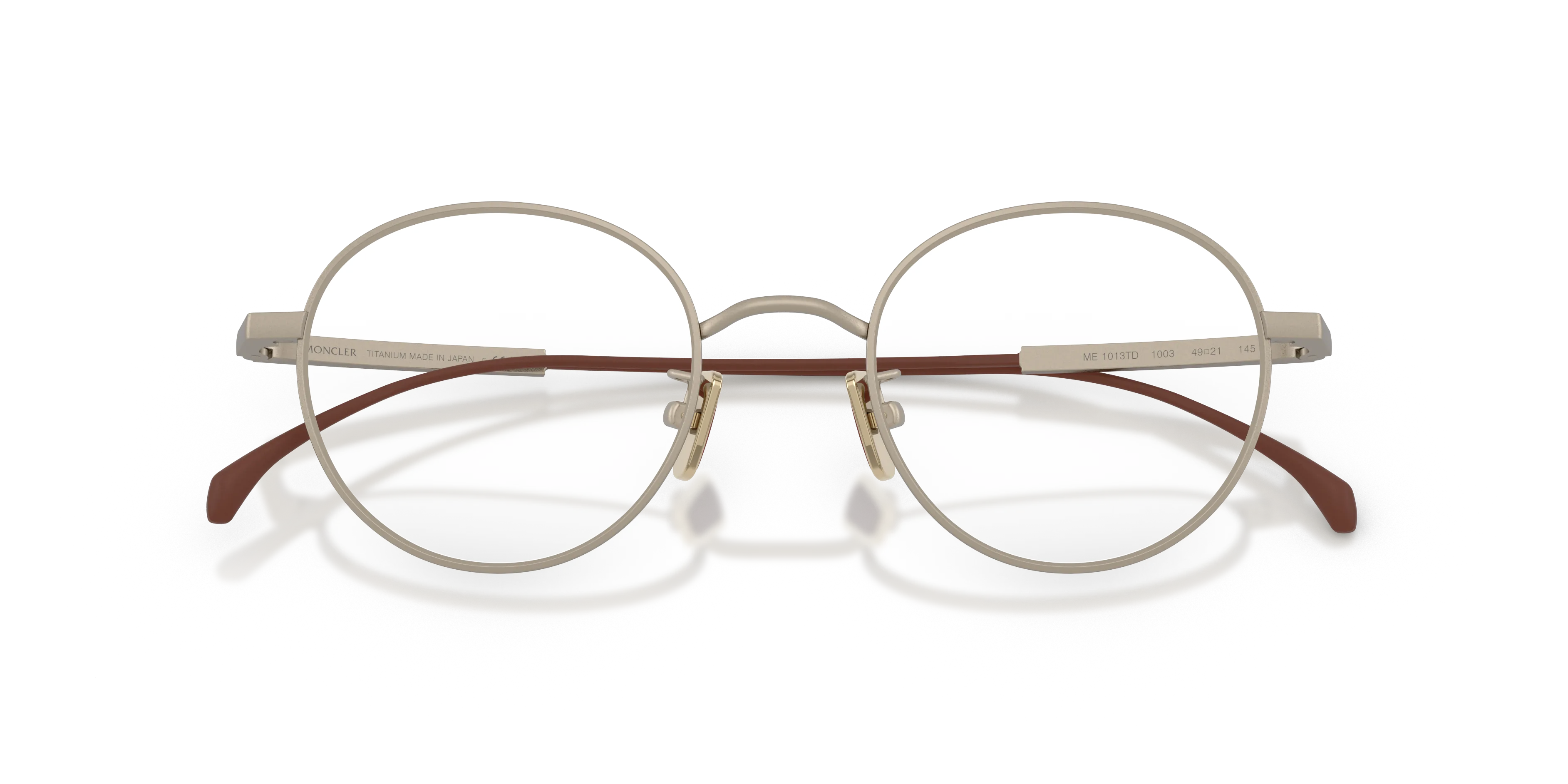 Moncler ME1013TD 1003 Montature da vista Titanio Bronzo Trasparente Rotonda Normale - immagine 2