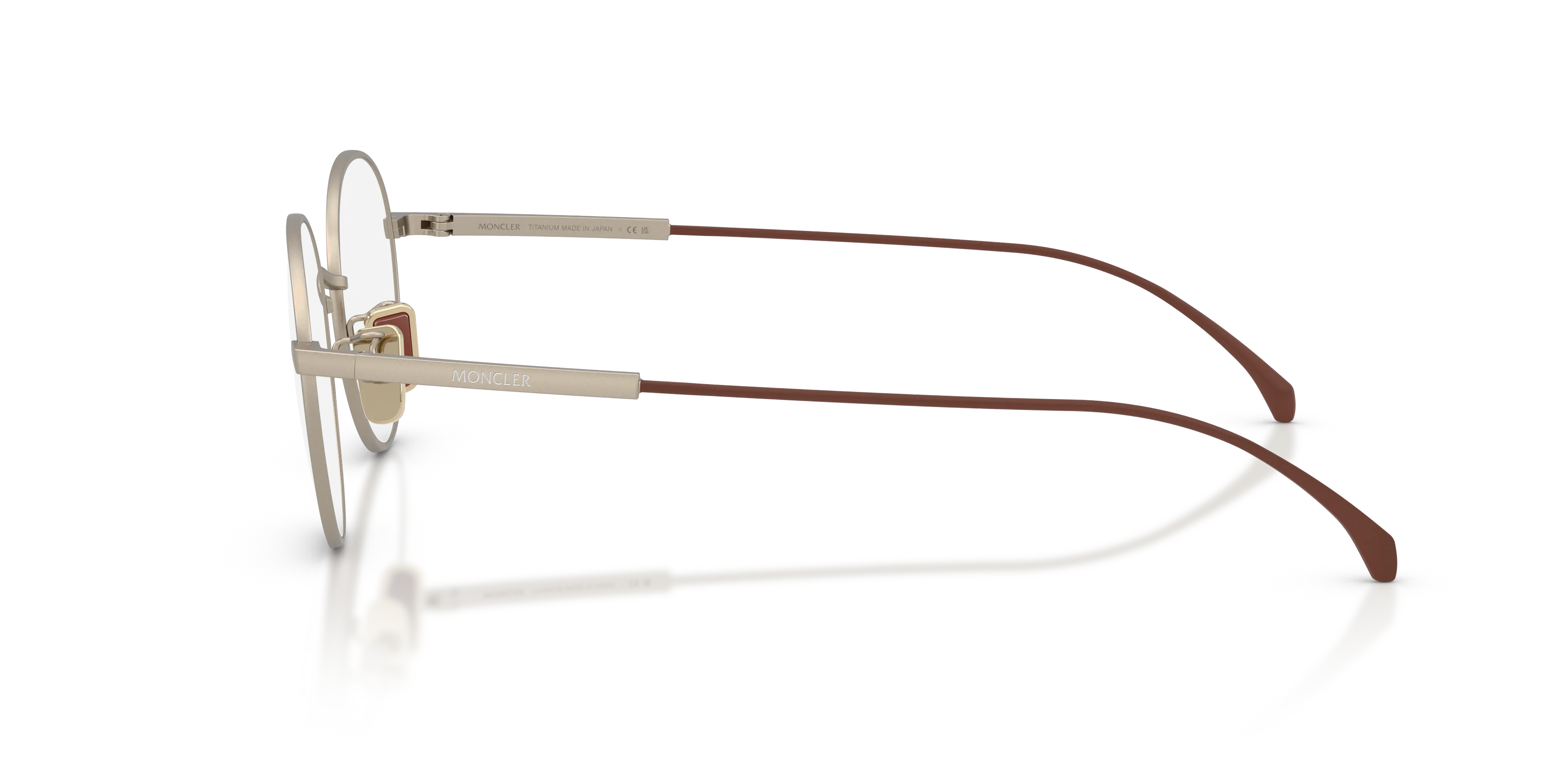 Moncler ME1013TD 1003 Montature da vista Titanio Bronzo Trasparente Rotonda Normale - immagine 4