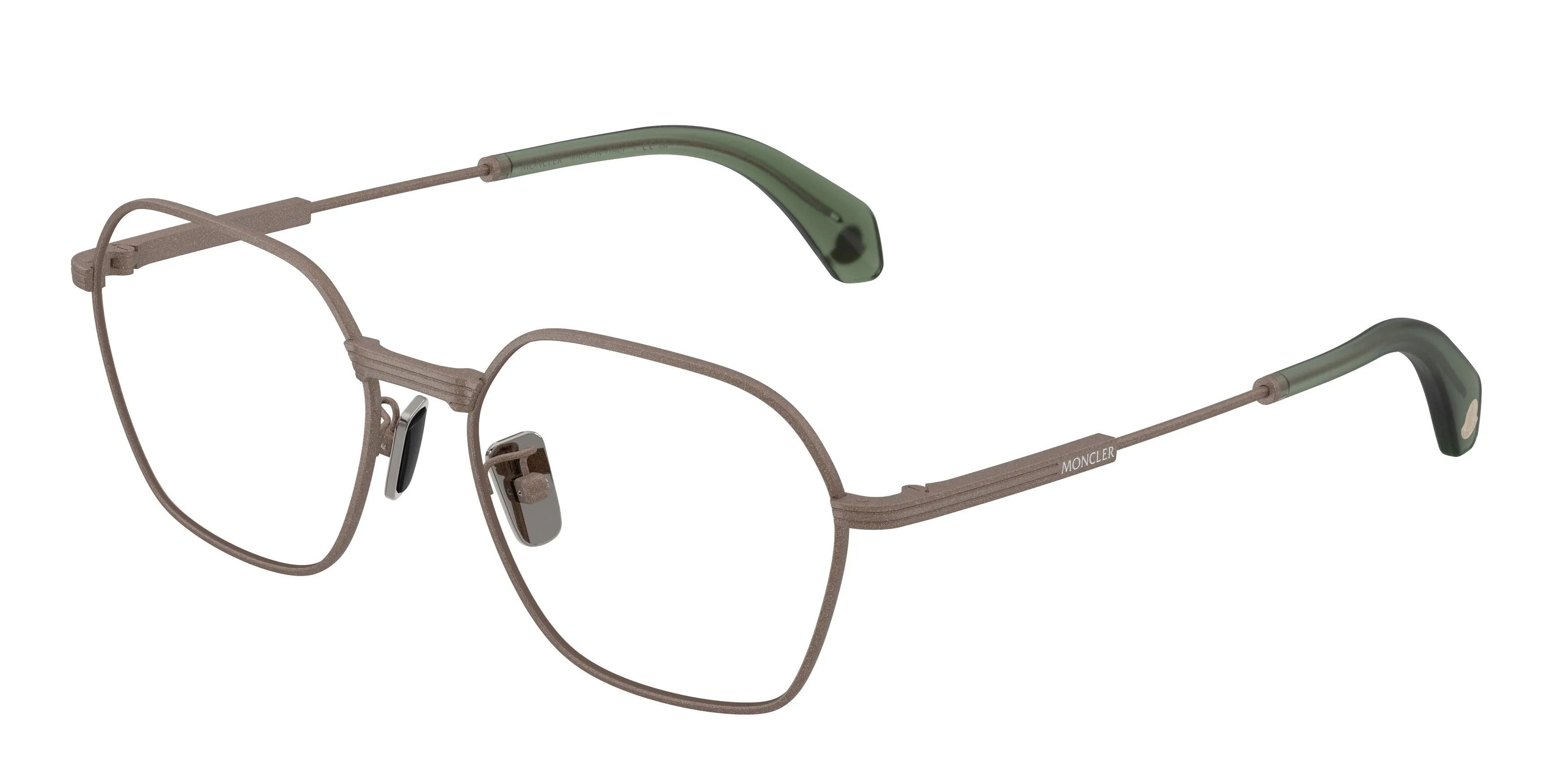 Moncler ME1012 1025 Montature da vista Acciaio Marrone Trasparente Geometrica Normale - immagine 1