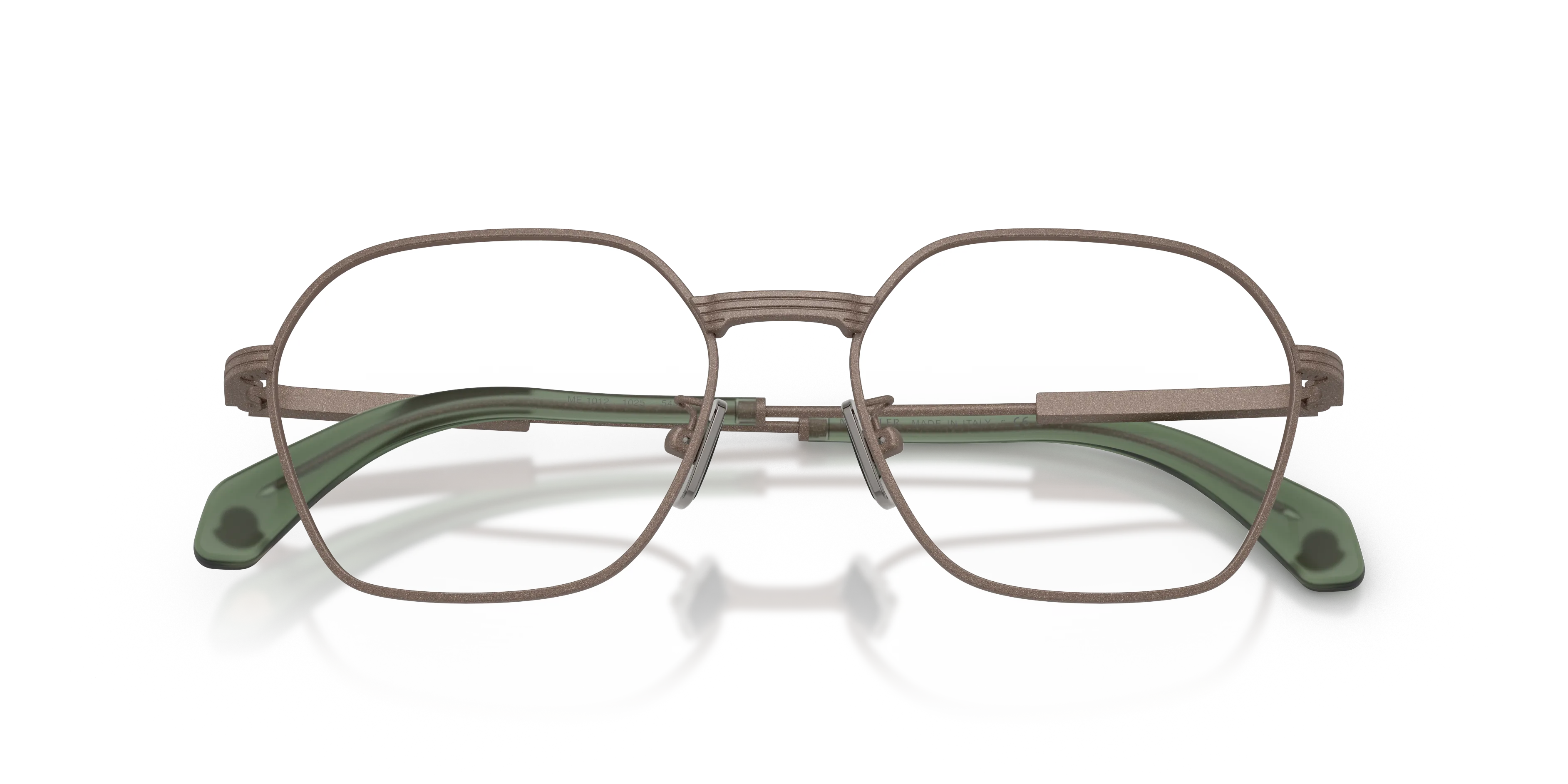 Moncler ME1012 1025 Montature da vista Acciaio Marrone Trasparente Geometrica Normale - immagine 2