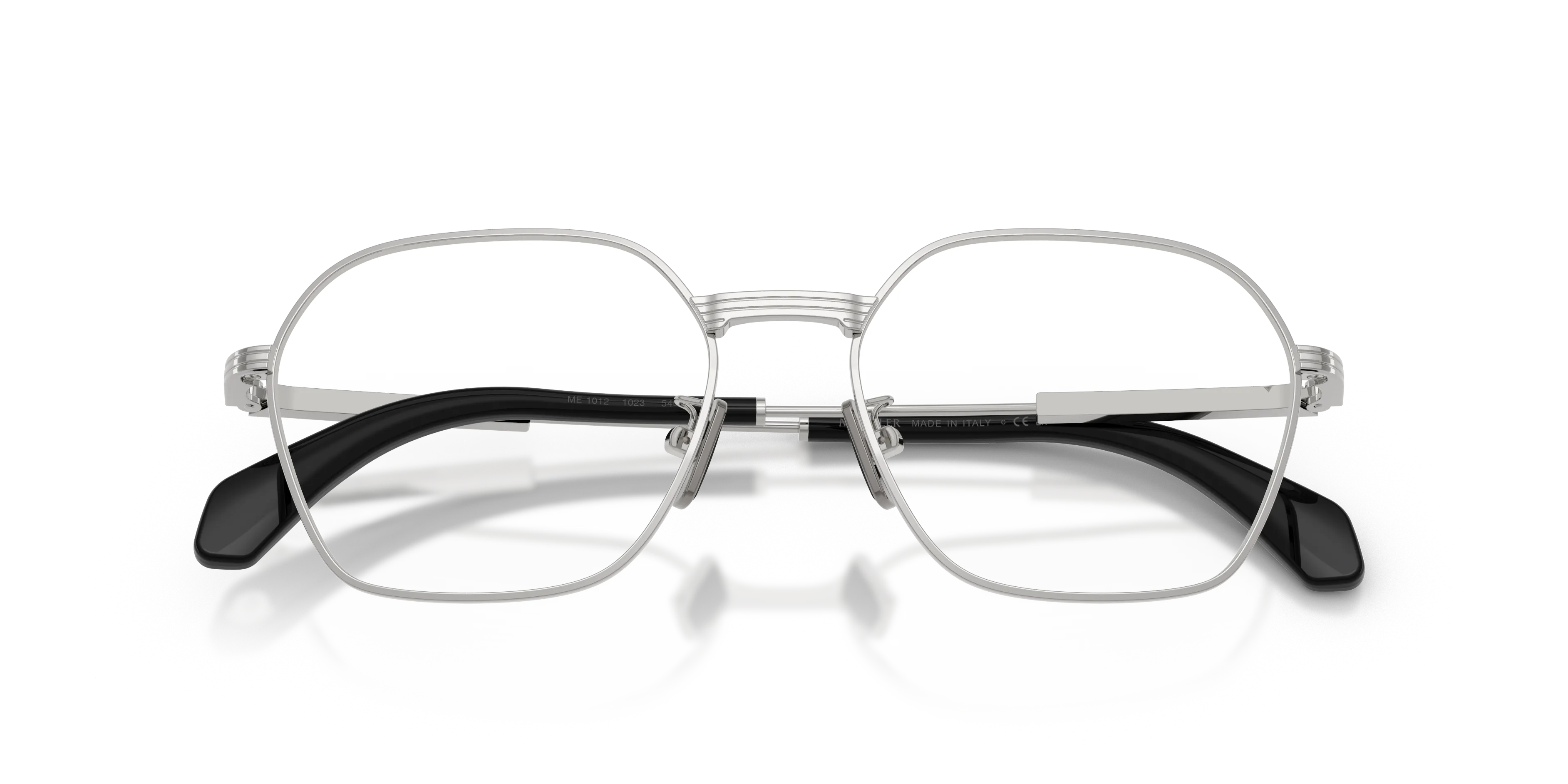 Moncler ME1012 1023 Montature da vista Acciaio Argento Trasparente Geometrica Normale - immagine 2