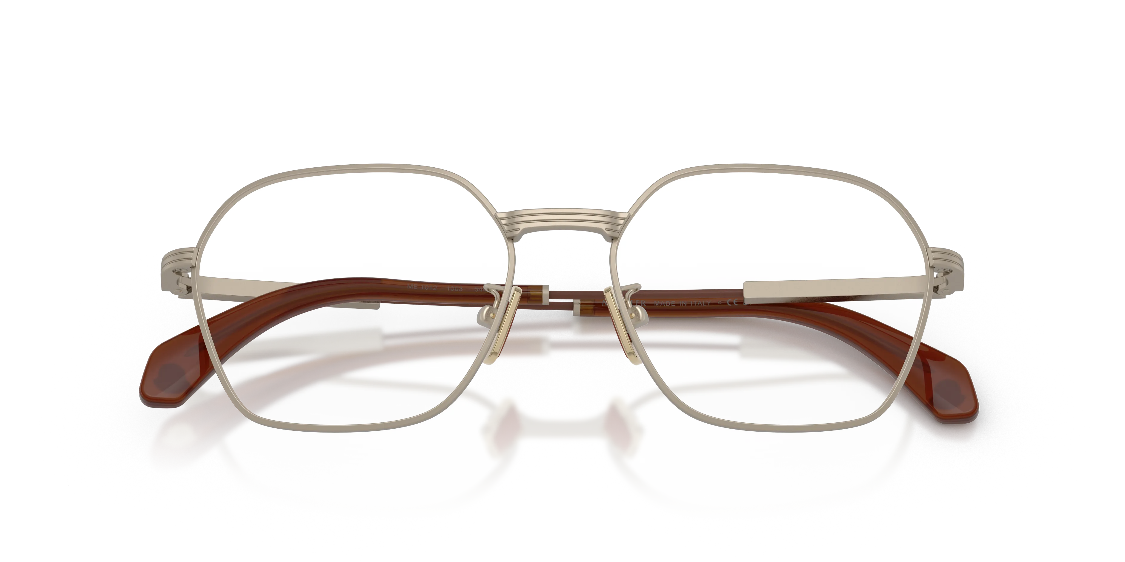 Moncler ME1012 1003 Montature da vista Acciaio Bronzo Trasparente Geometrica Normale - immagine 2