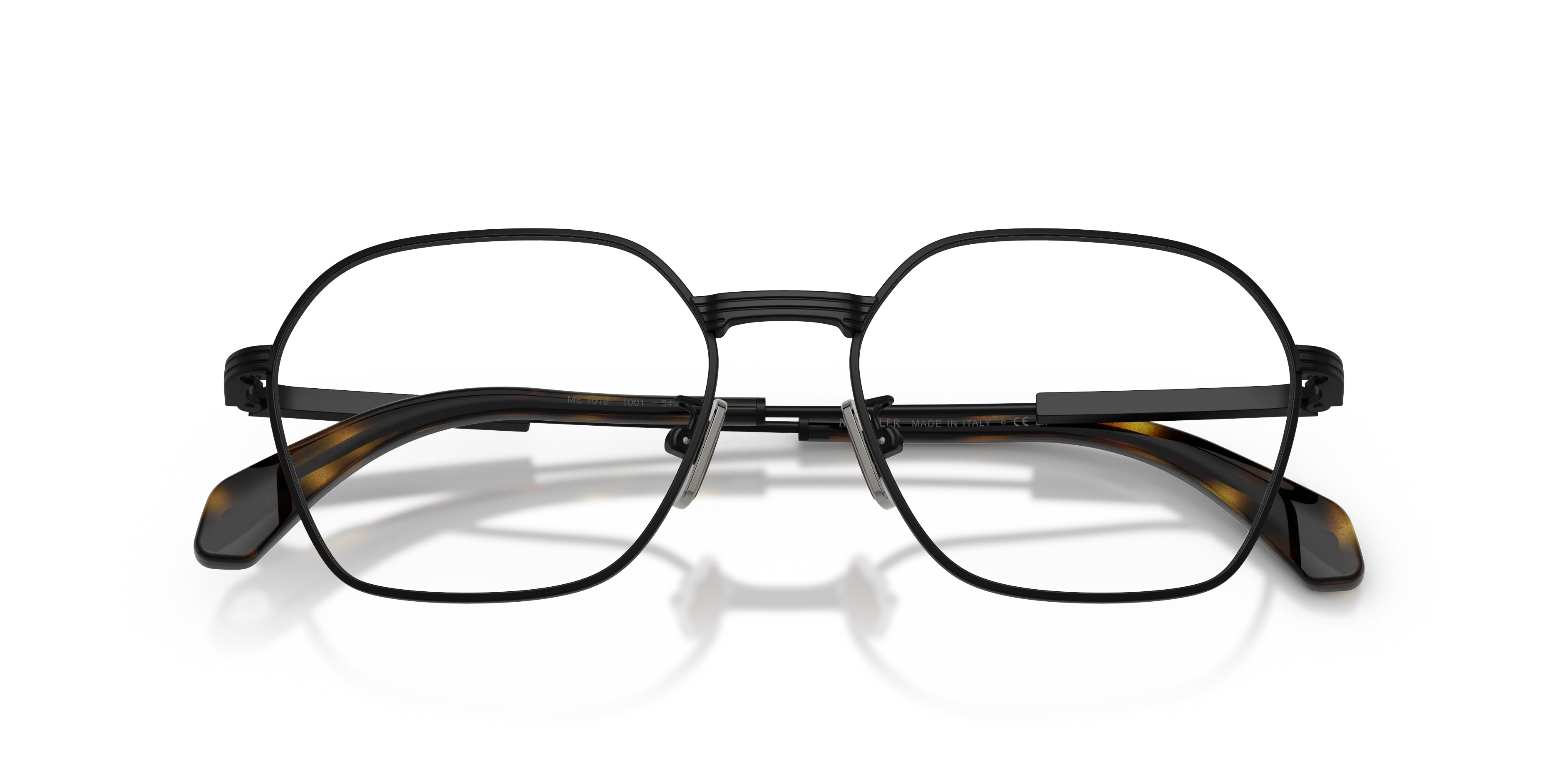 Moncler ME1012 1001 Montature da vista Acciaio Nero Trasparente Geometrica Normale - immagine 2