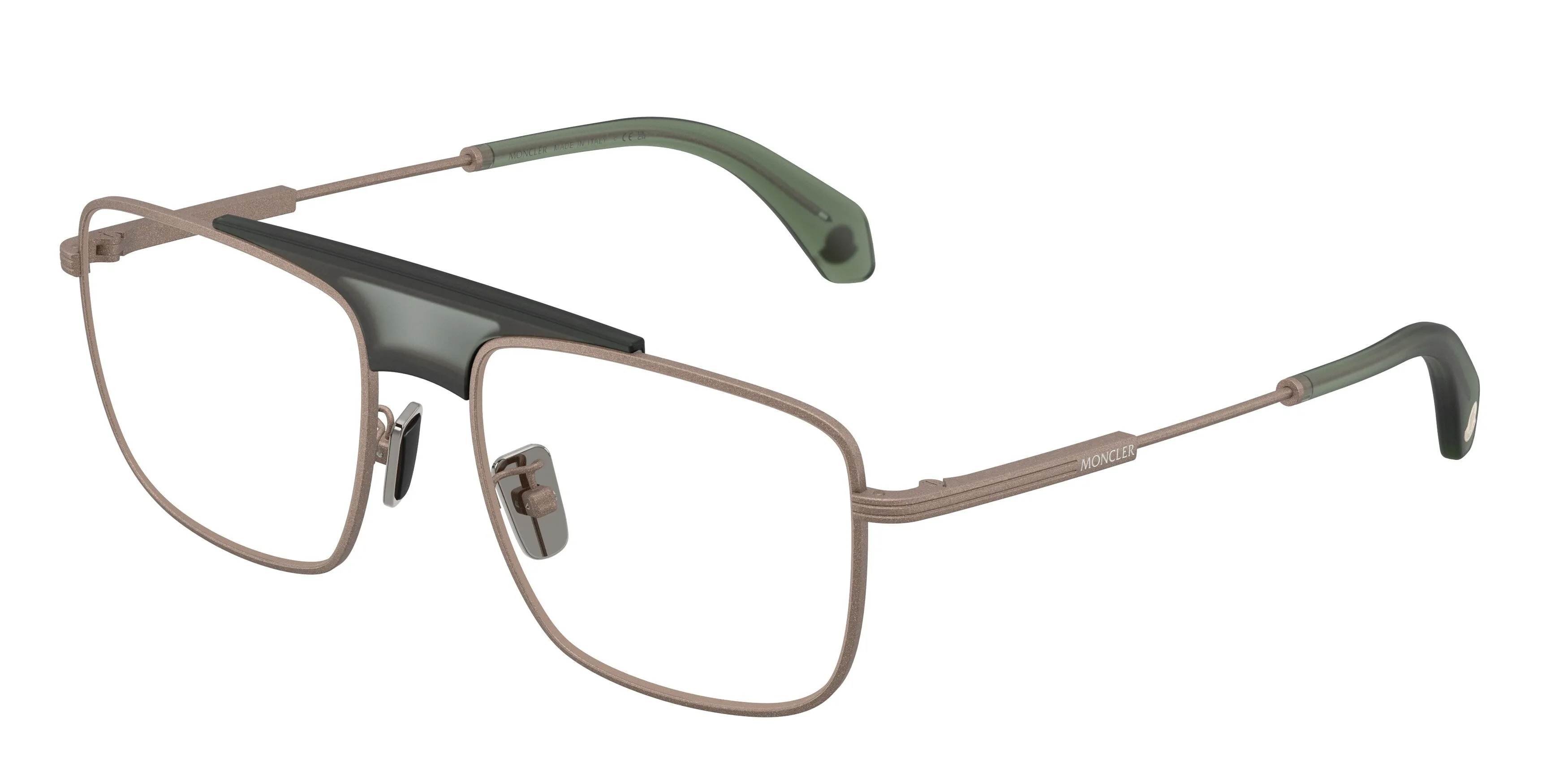 Moncler ME1011 1025 Montature da vista Metallo Marrone Trasparente Squadrata Normale - immagine 1