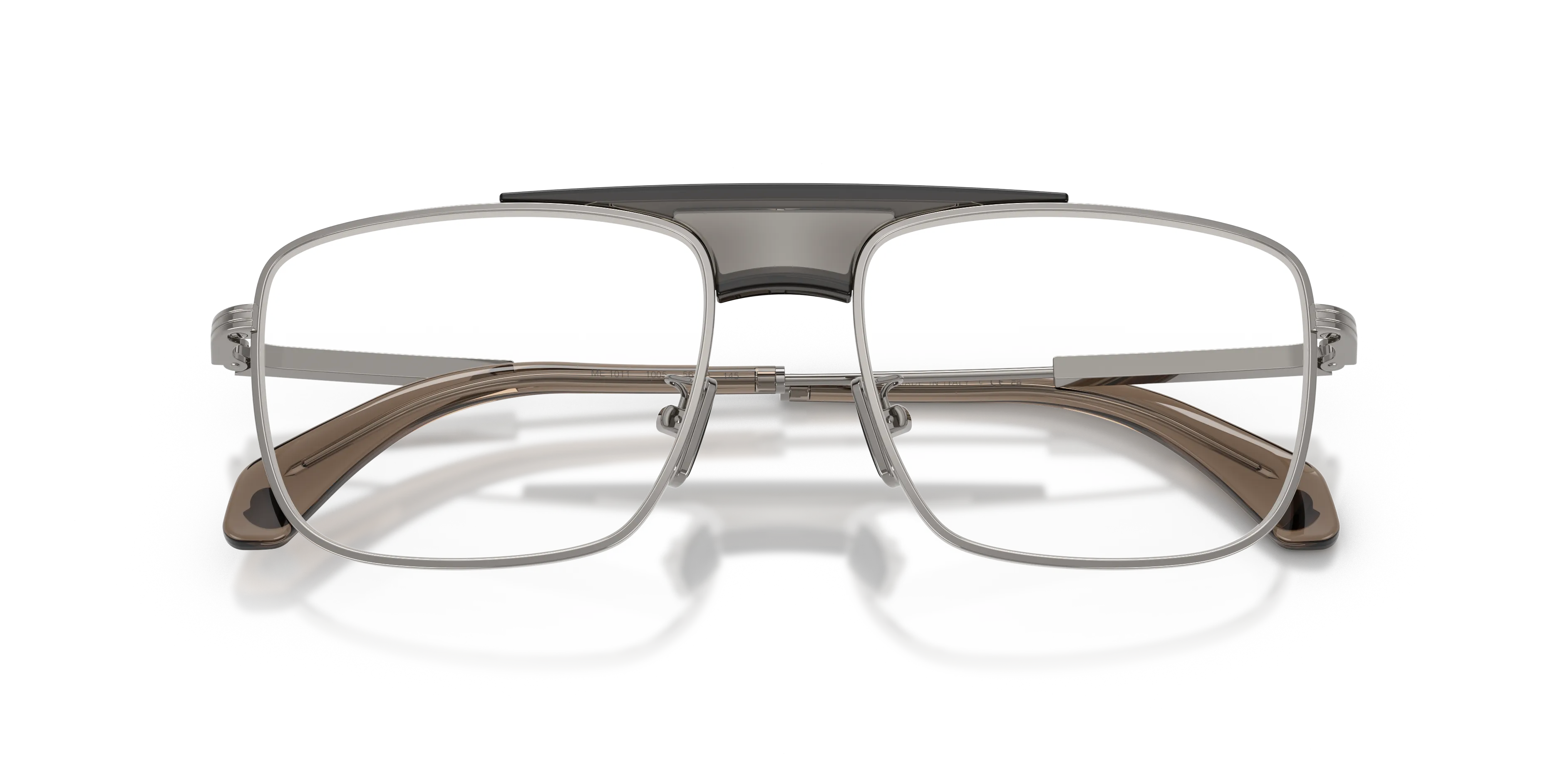 Moncler ME1011 1005 Montature da vista Metallo Grigio Trasparente Squadrata Normale - immagine 2