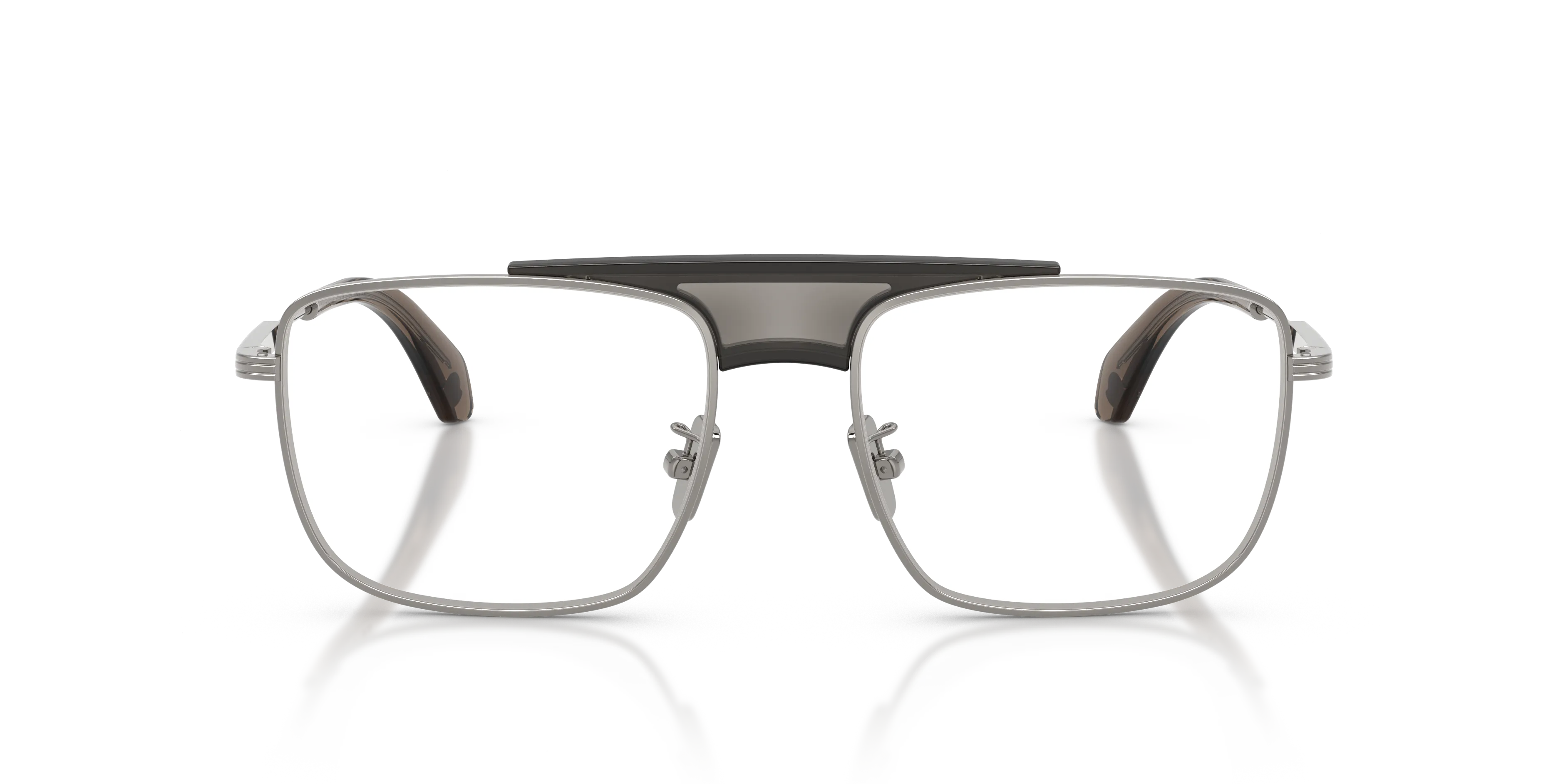 Moncler ME1011 1005 Montature da vista Metallo Grigio Trasparente Squadrata Normale - immagine 3