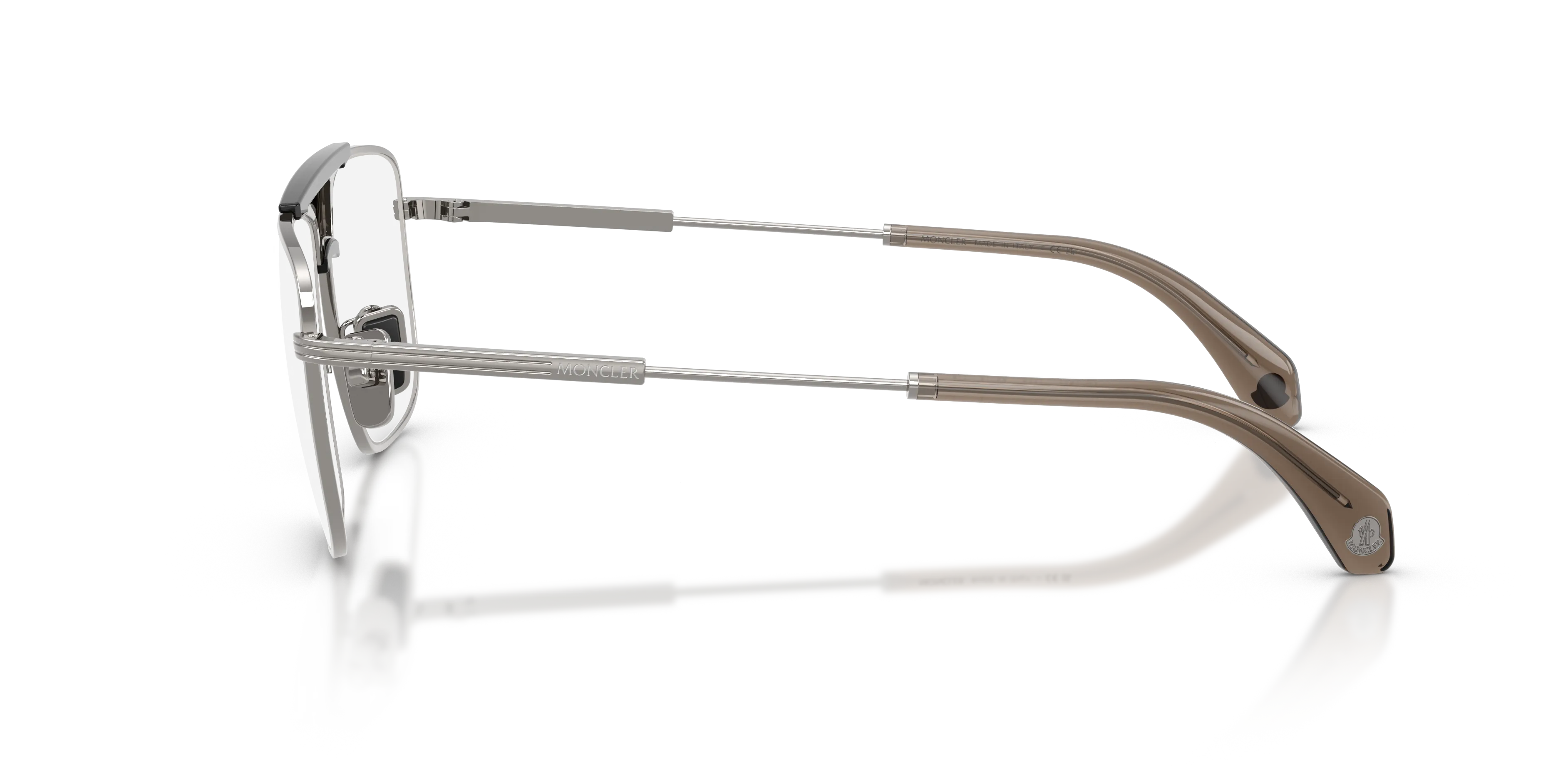 Moncler ME1011 1005 Montature da vista Metallo Grigio Trasparente Squadrata Normale - immagine 4