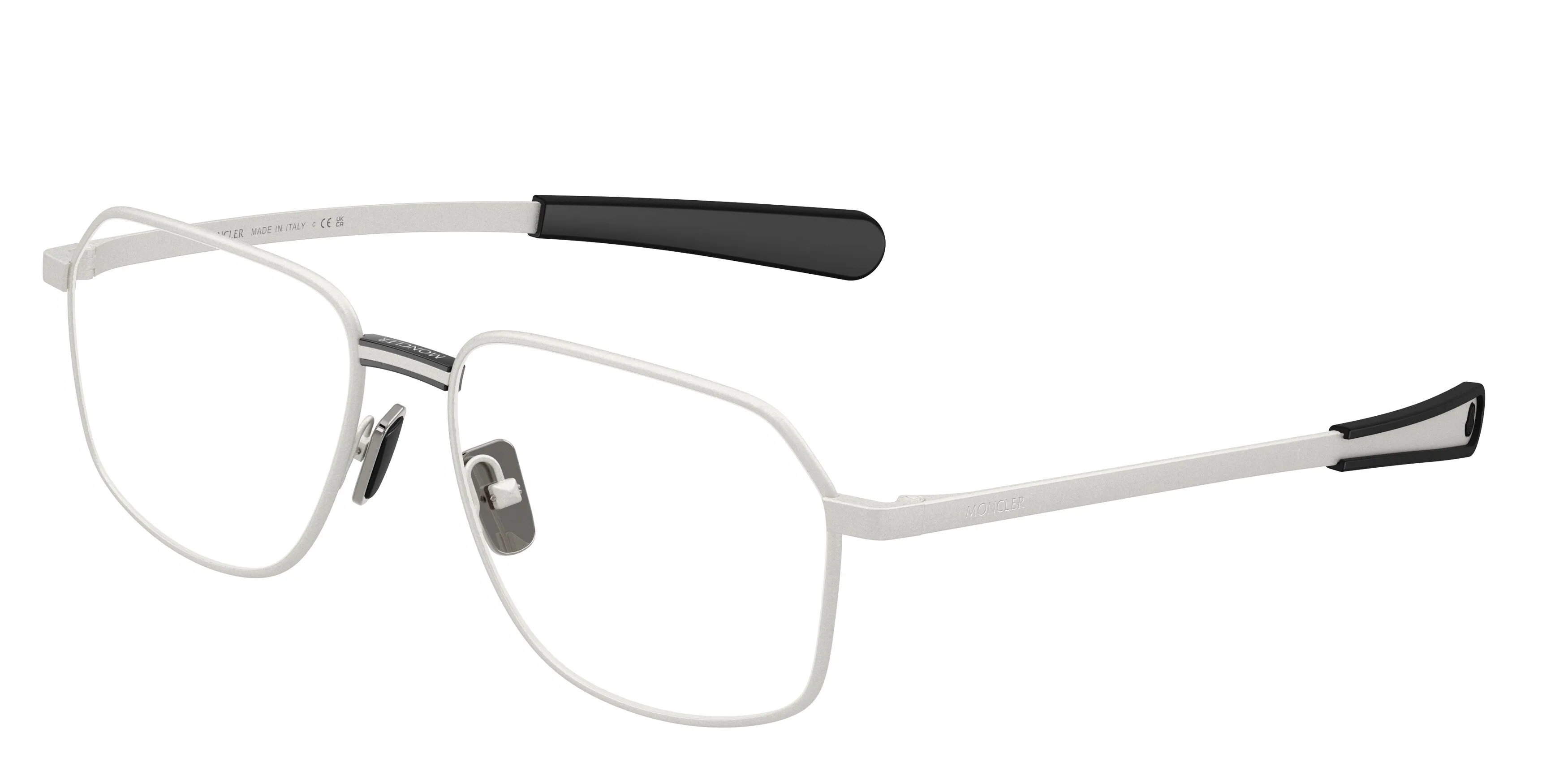 Moncler ME1010 1004 Montature da vista Metallo Argento Trasparente Squadrata Normale - immagine 1