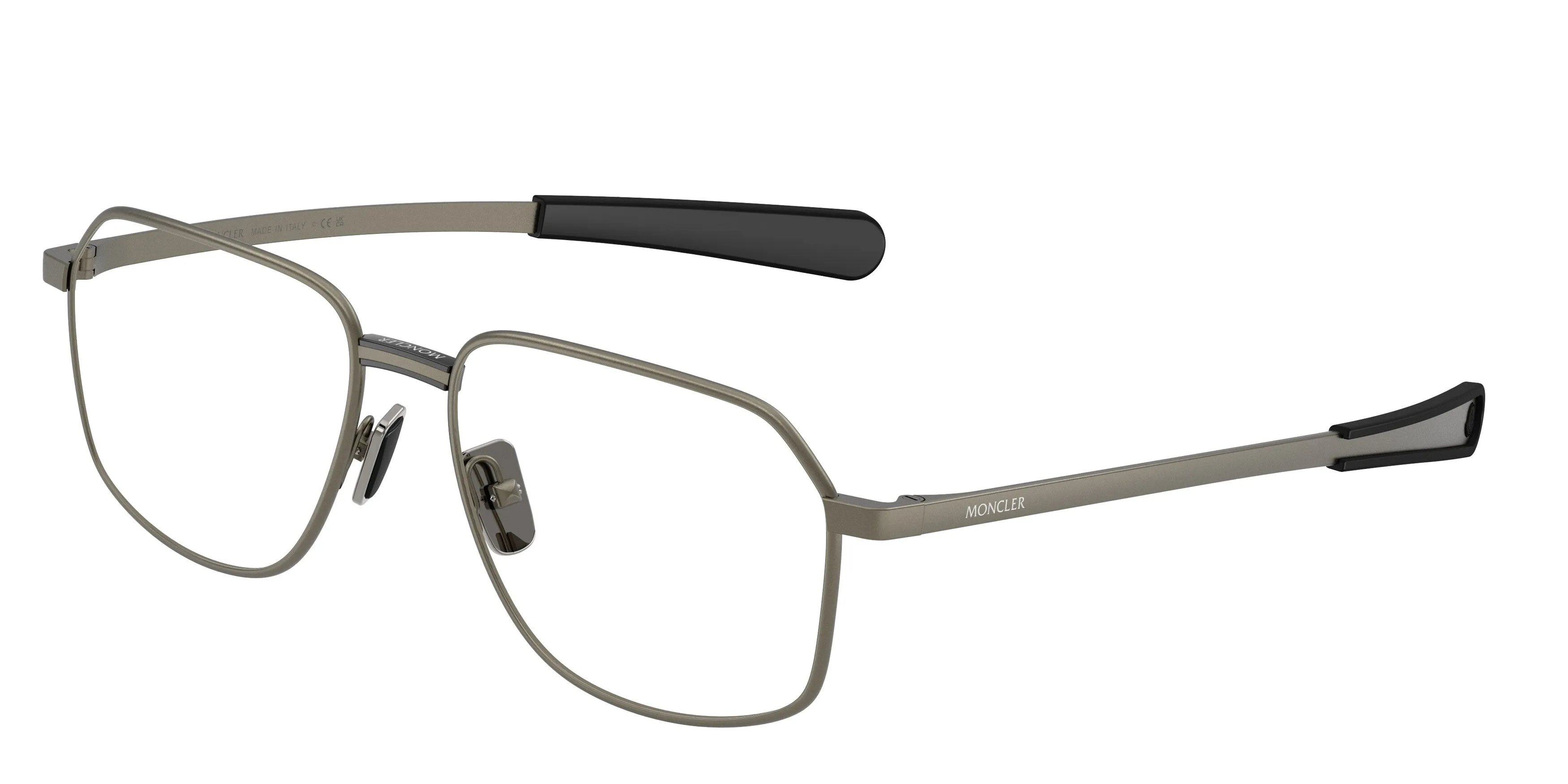 Moncler ME1010 1002 Montature da vista Metallo Grigio Trasparente Squadrata Normale - immagine 1