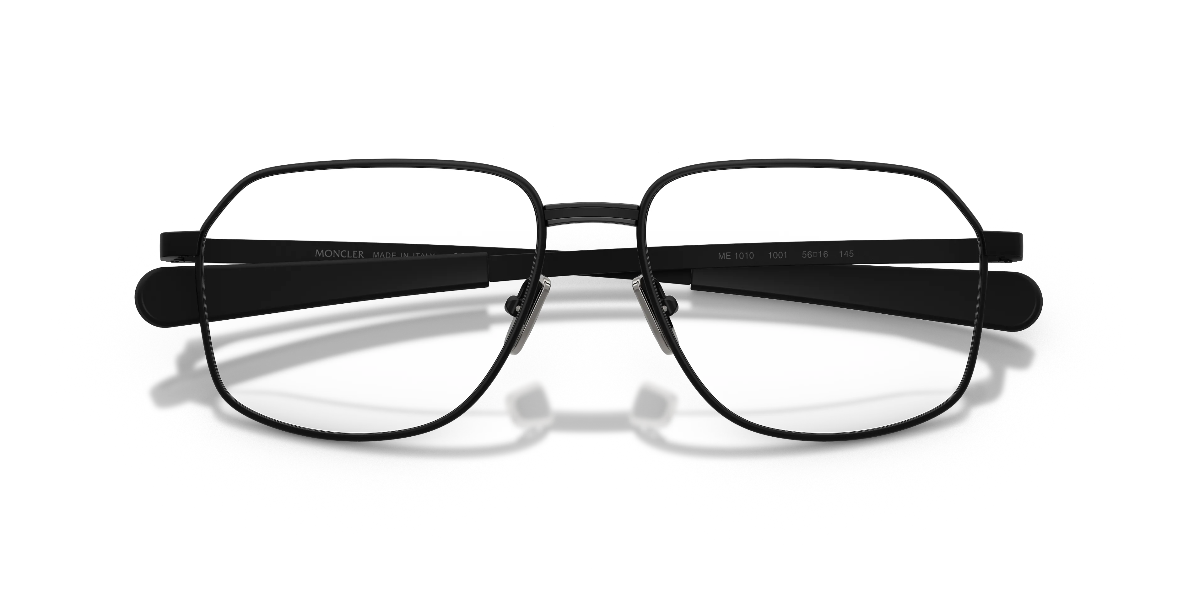 Moncler ME1010 1001 Montature da vista Metallo Nero Trasparente Squadrata Normale - immagine 2