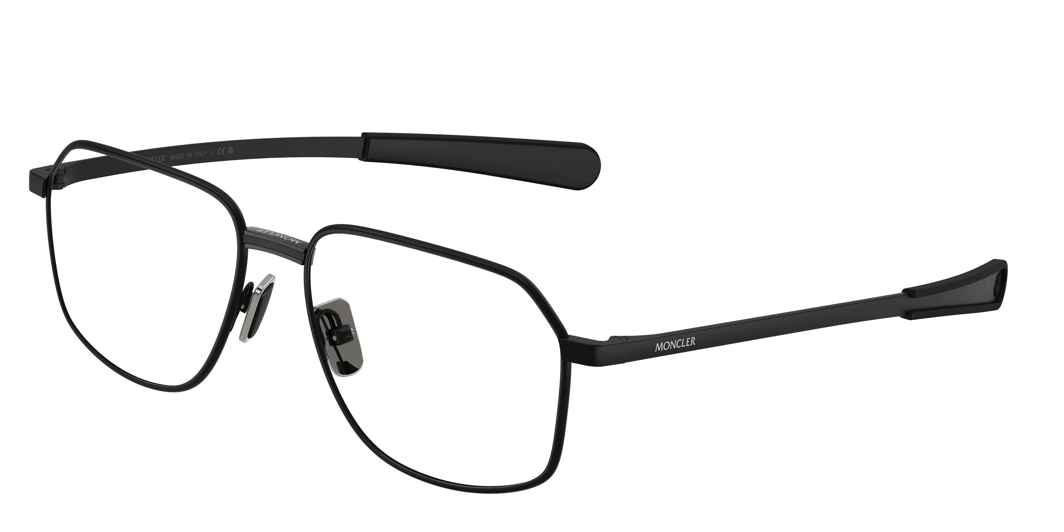 Moncler ME1010 1001 Montature da vista Metallo Nero Trasparente Squadrata Normale - immagine 1
