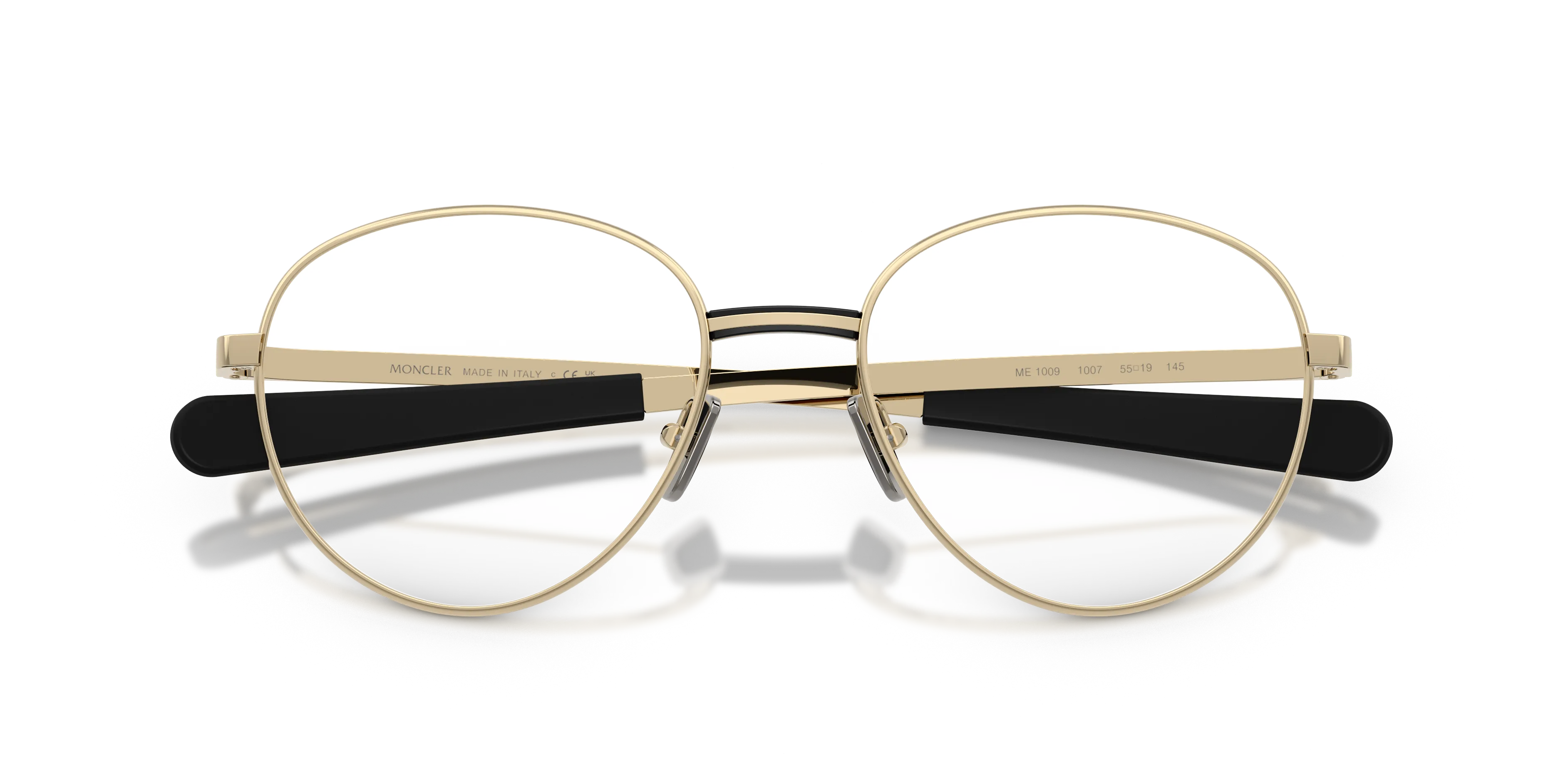 Moncler ME1009 1007 Montature da vista Metallo Oro Trasparente Rotonda Normale - immagine 2