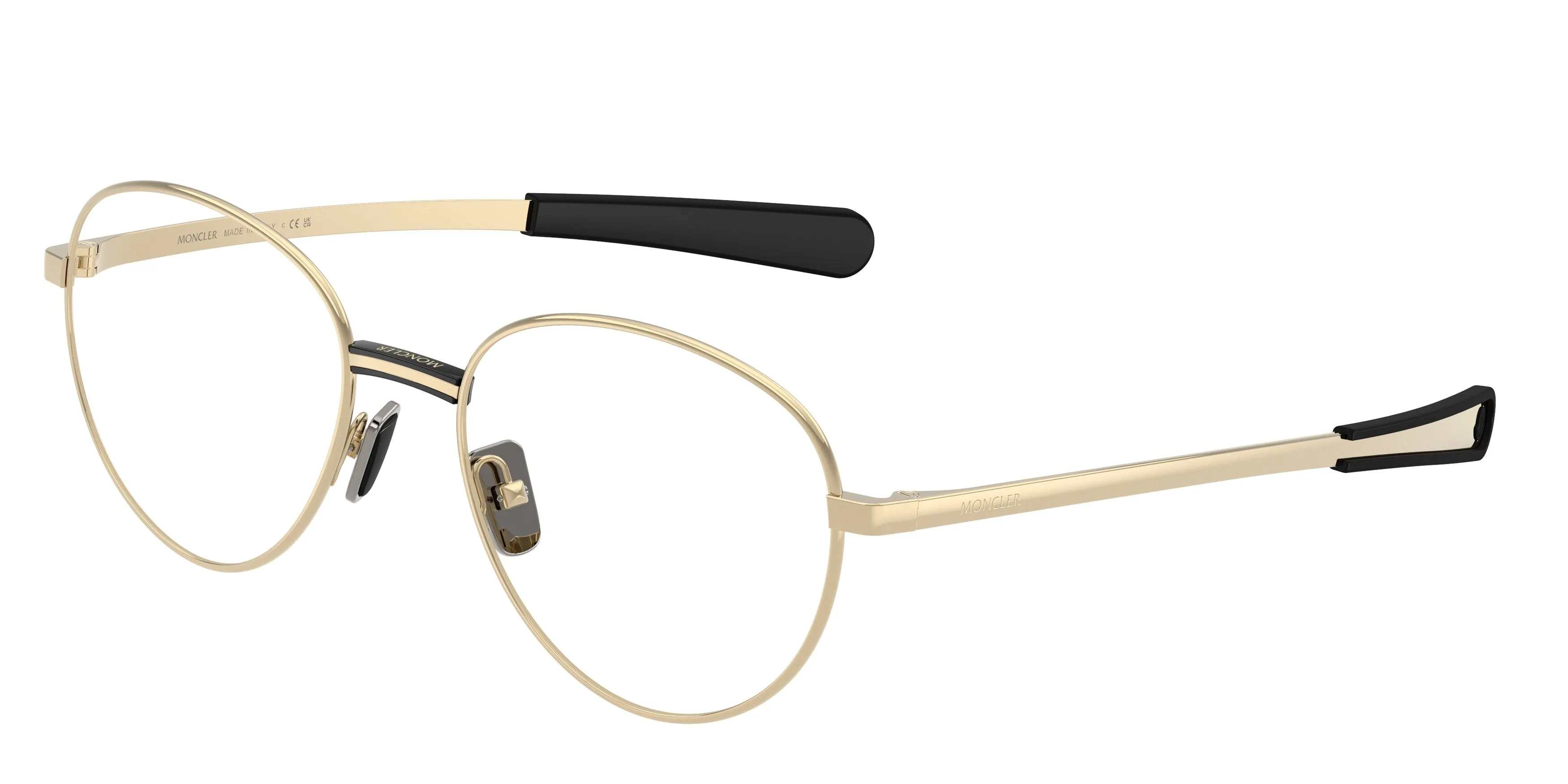 Moncler ME1009 1007 Montature da vista Metallo Oro Trasparente Rotonda Normale - immagine 1