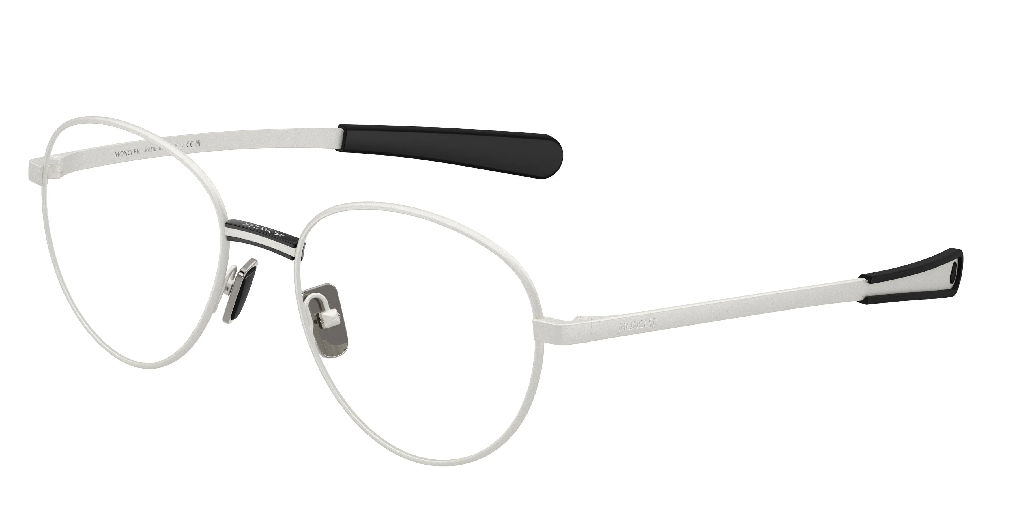 Moncler ME1009 1004 Montature da vista Metallo Argento Trasparente Rotonda Normale - immagine 1