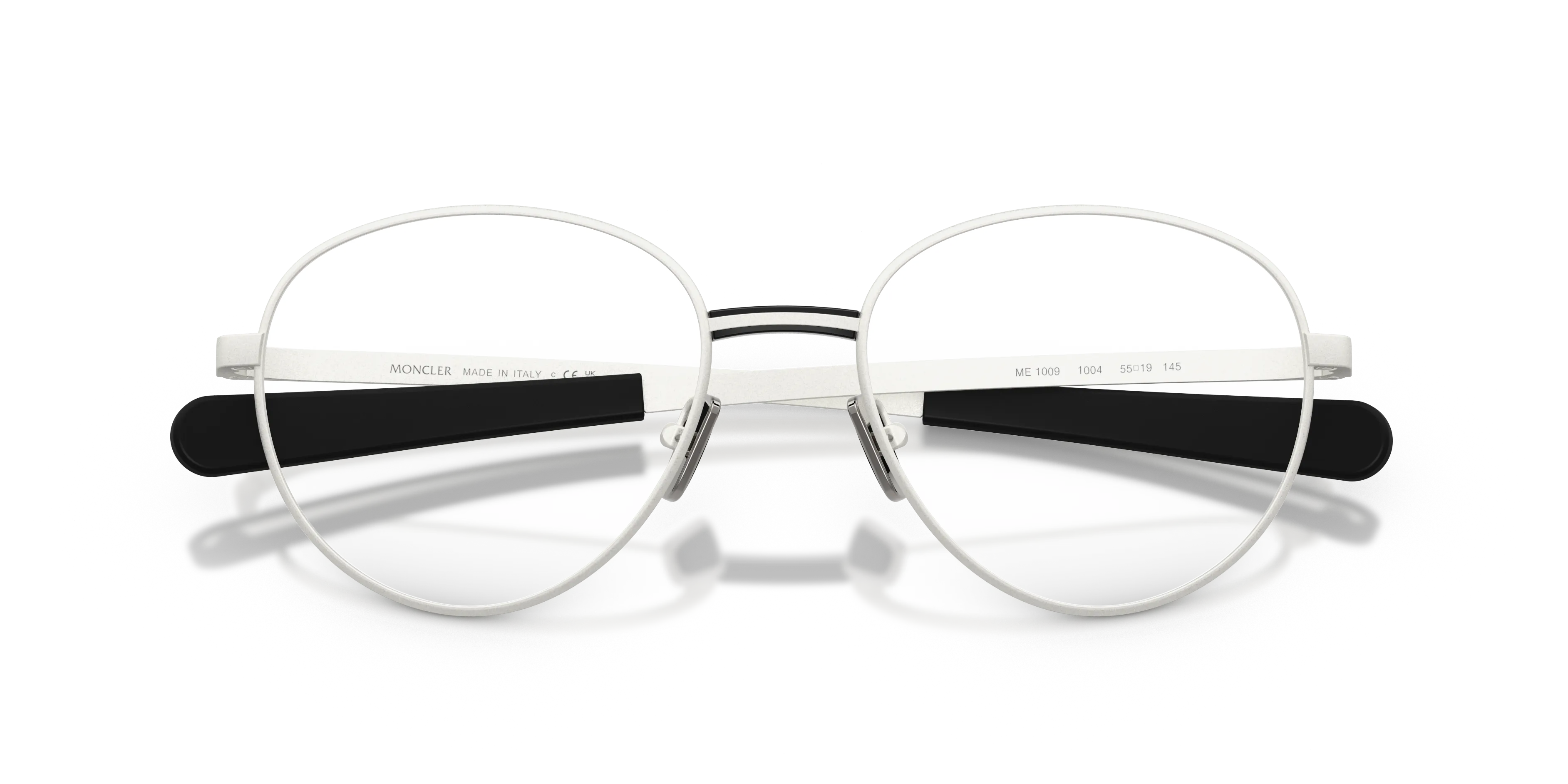 Moncler ME1009 1004 Montature da vista Metallo Argento Trasparente Rotonda Normale - immagine 2