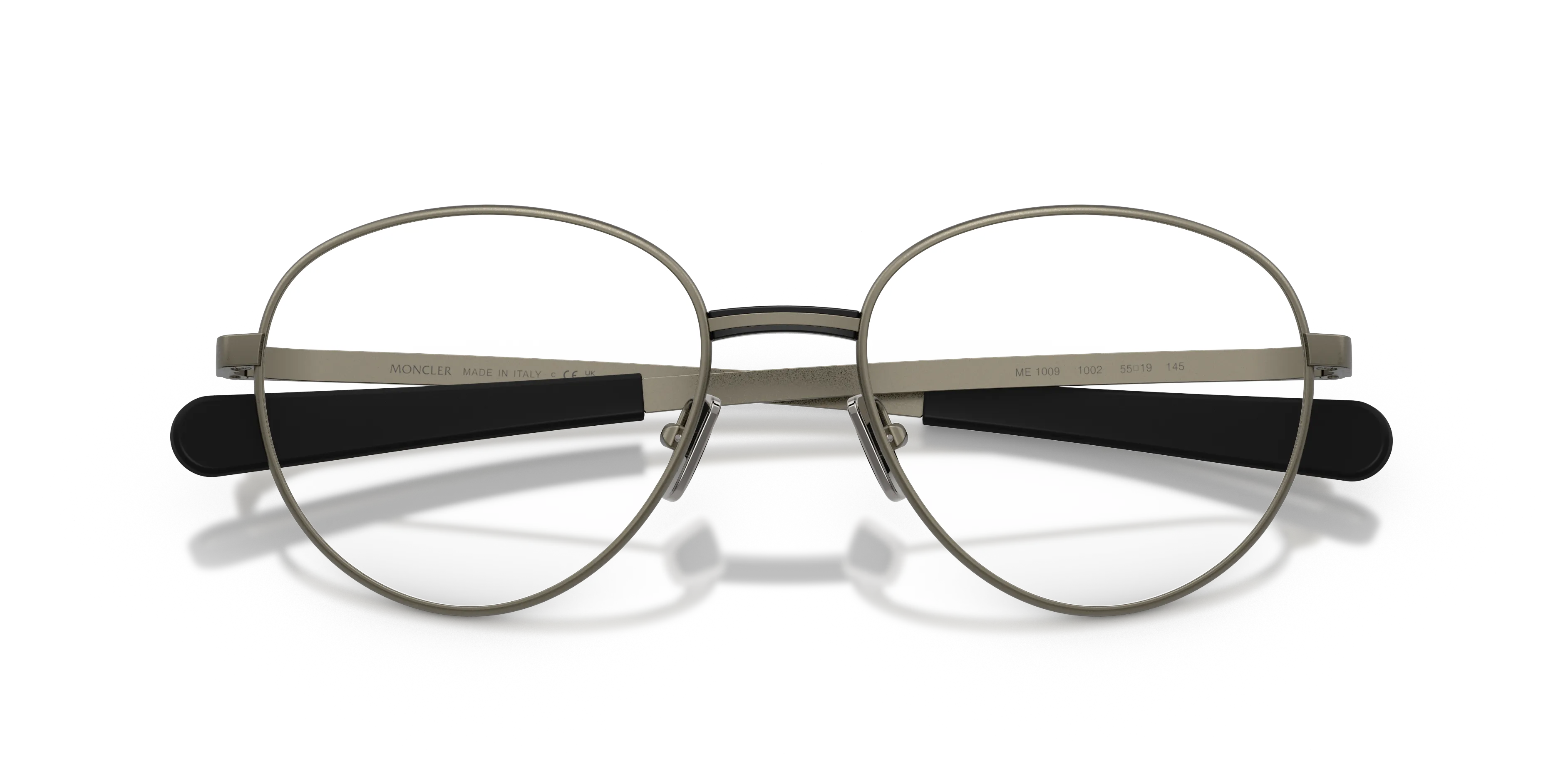 Moncler ME1009 1002 Montature da vista Metallo Grigio Trasparente Rotonda Normale - immagine 2