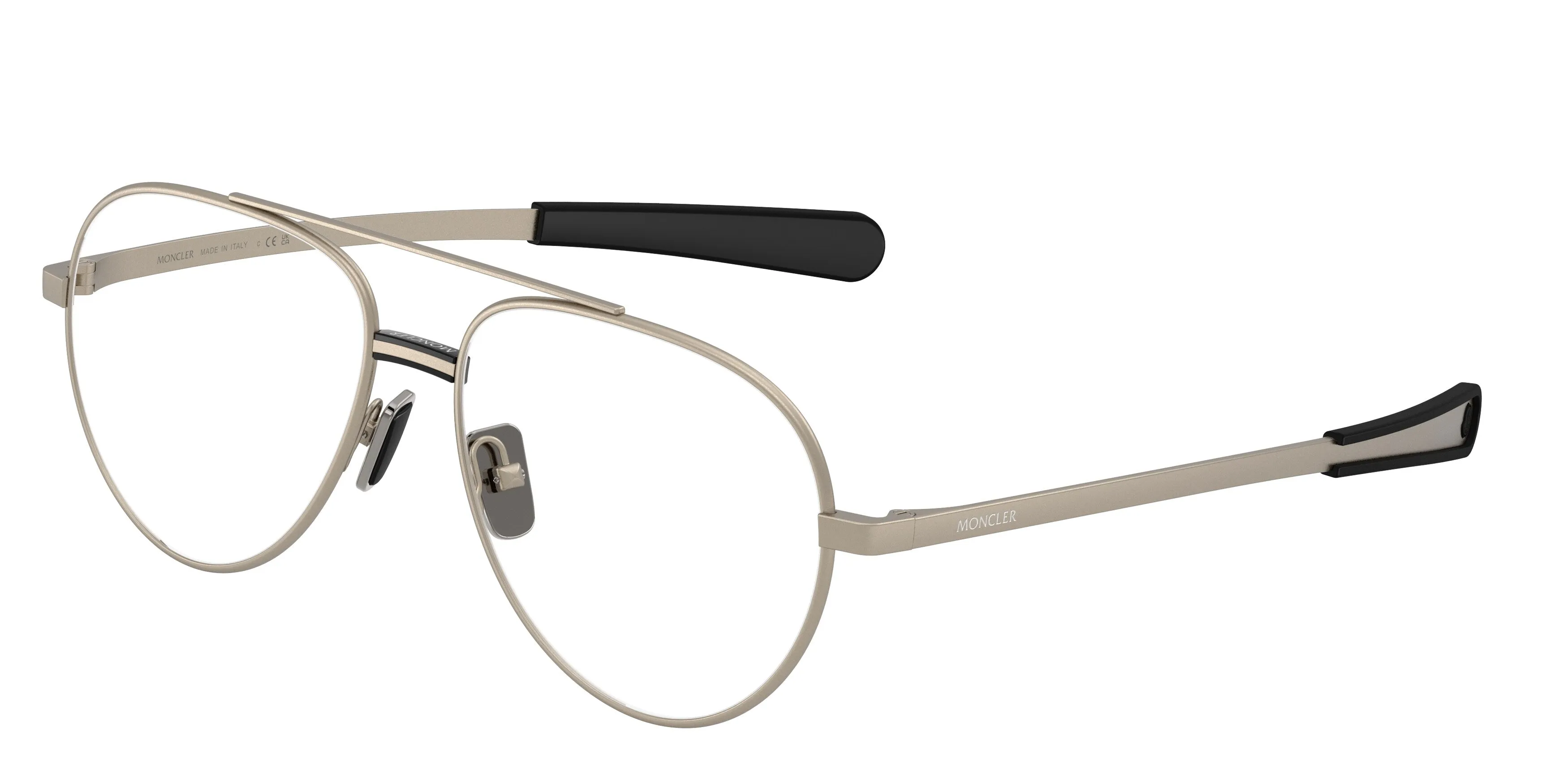 Moncler ME1008 1003 Montature da vista Metallo Bronzo Trasparente Pilot Normale - immagine 1
