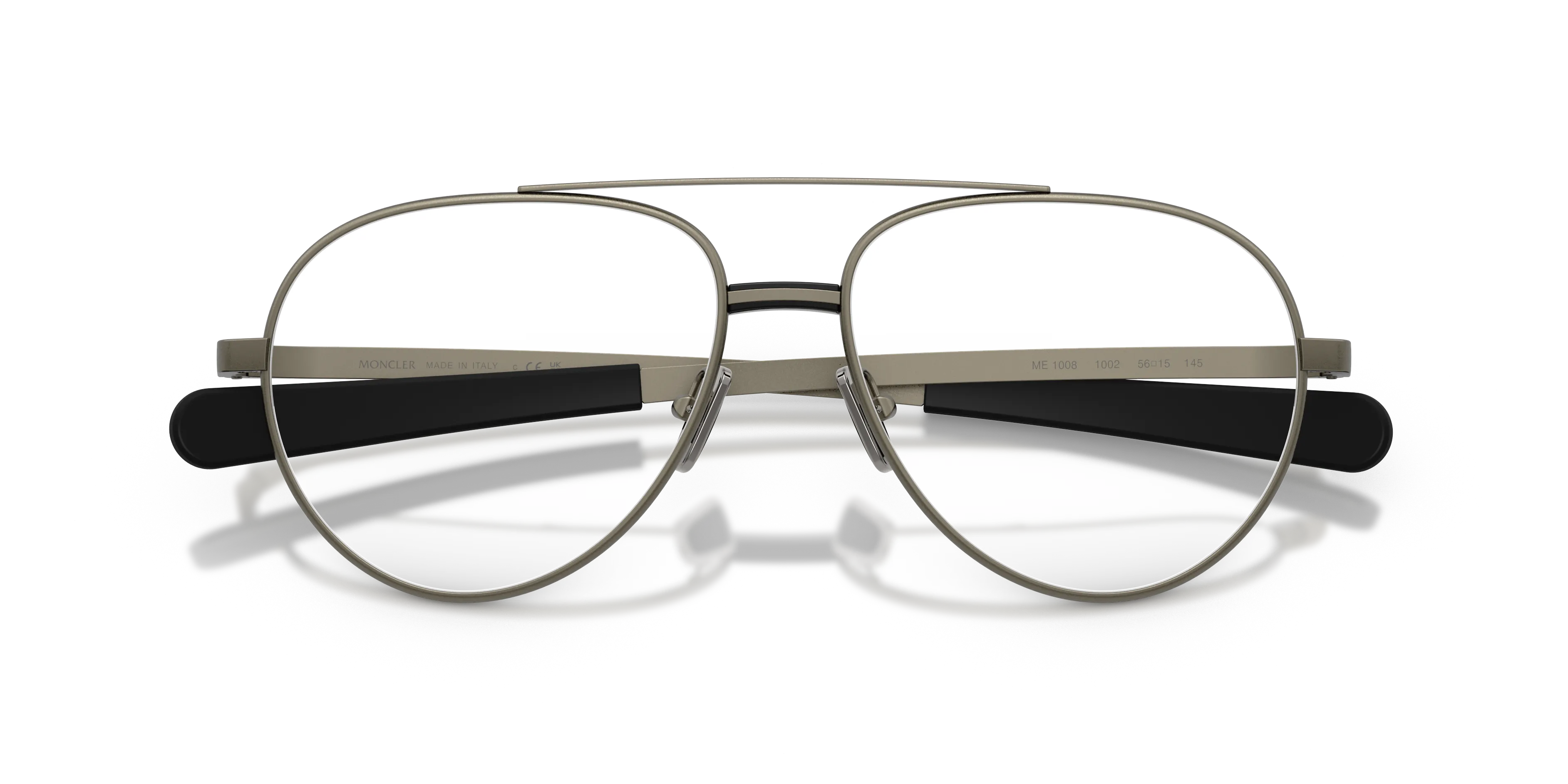 Moncler ME1008 1002 Montature da vista Metallo Grigio Trasparente Pilot Normale - immagine 2