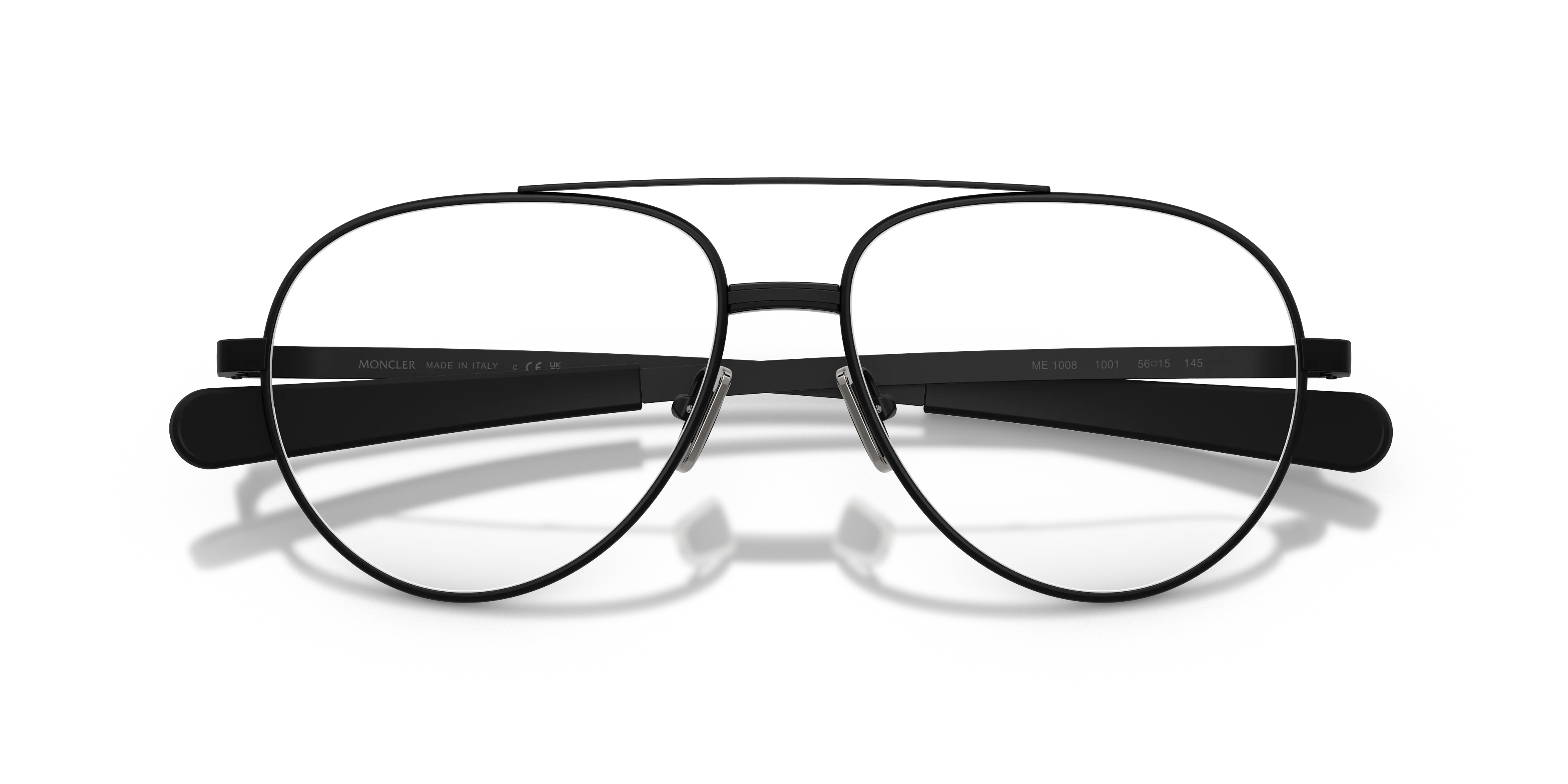 Moncler ME1008 1001 Montature da vista Metallo Nero Trasparente Pilot Normale - immagine 2