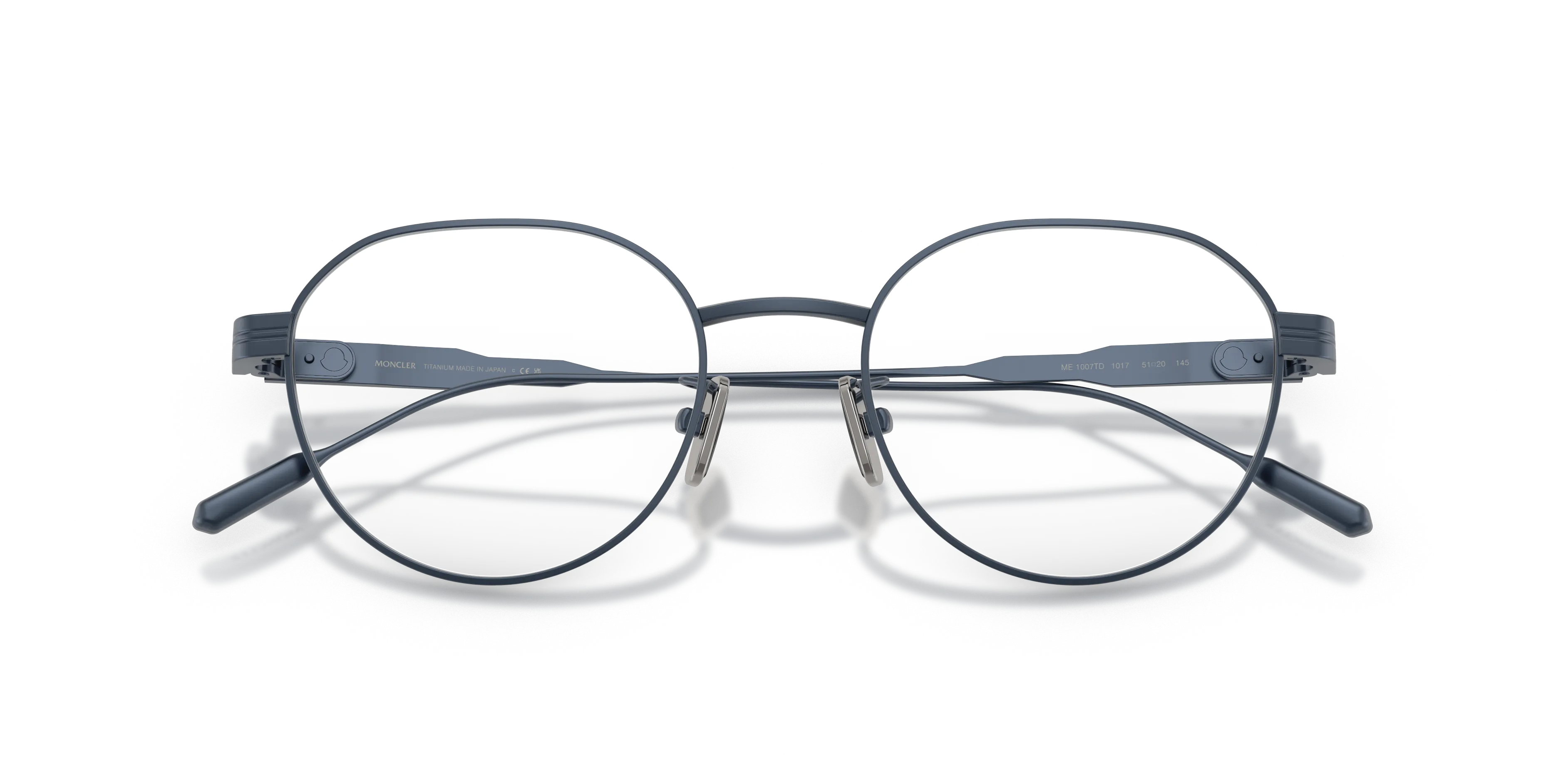 Moncler ME1007TD 1017 Montature da vista Titanio Blu Trasparente Rotonda Normale - immagine 2