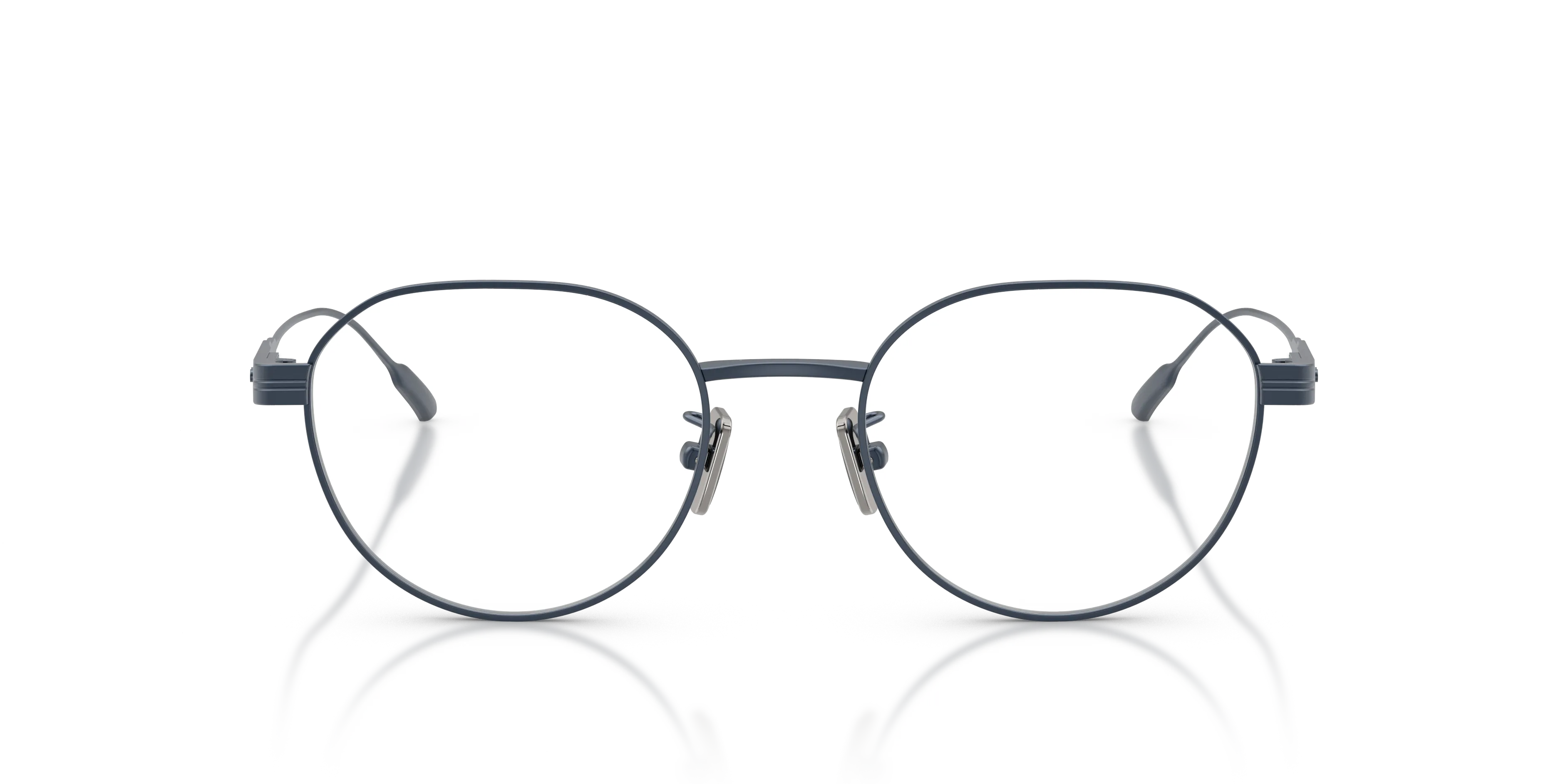 Moncler ME1007TD 1017 Montature da vista Titanio Blu Trasparente Rotonda Normale - immagine 3