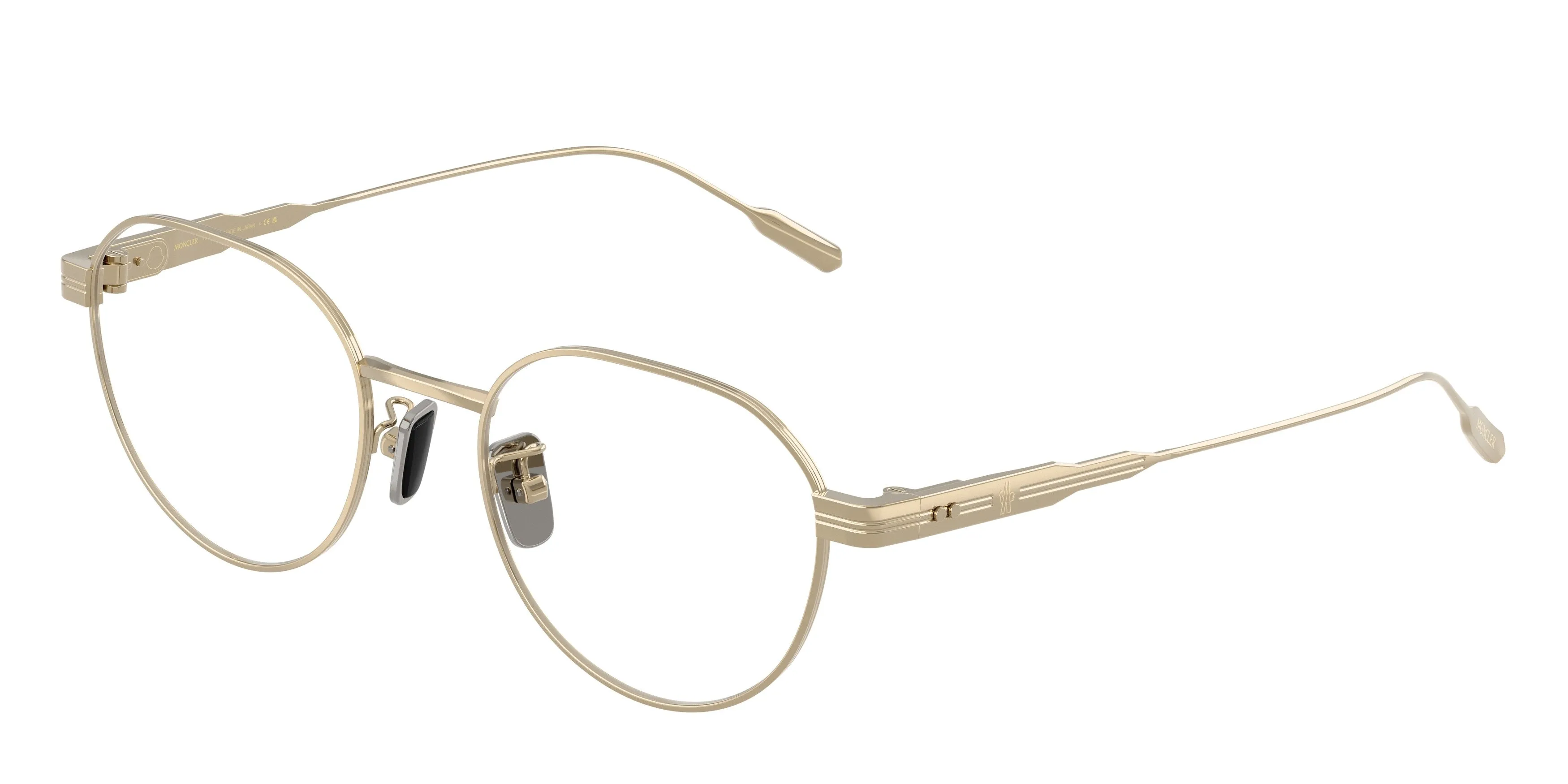 Moncler ME1007TD 1007 Montature da vista Titanio Oro Trasparente Rotonda Normale - immagine 1