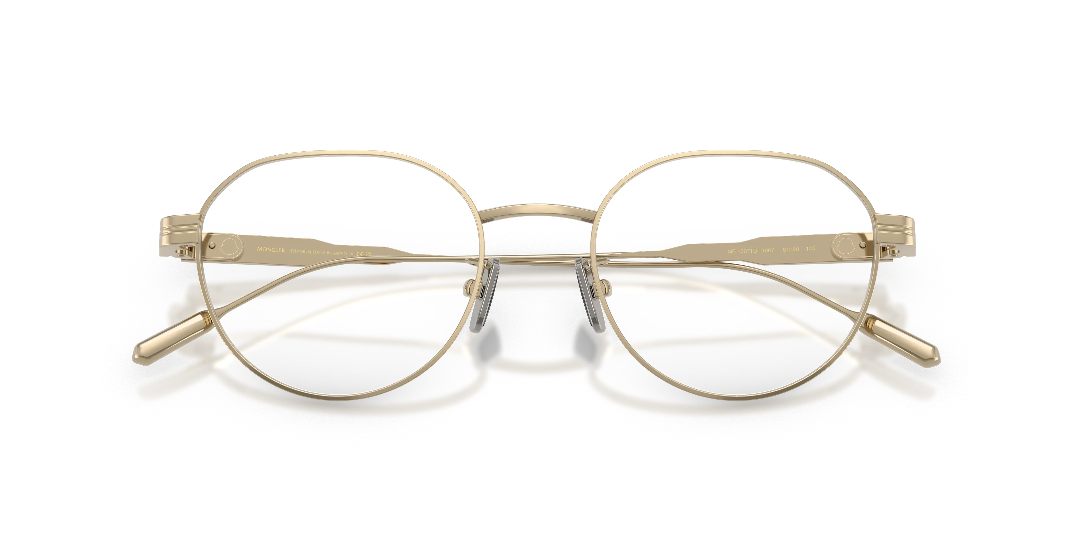 Moncler ME1007TD 1007 Montature da vista Titanio Oro Trasparente Rotonda Normale - immagine 2