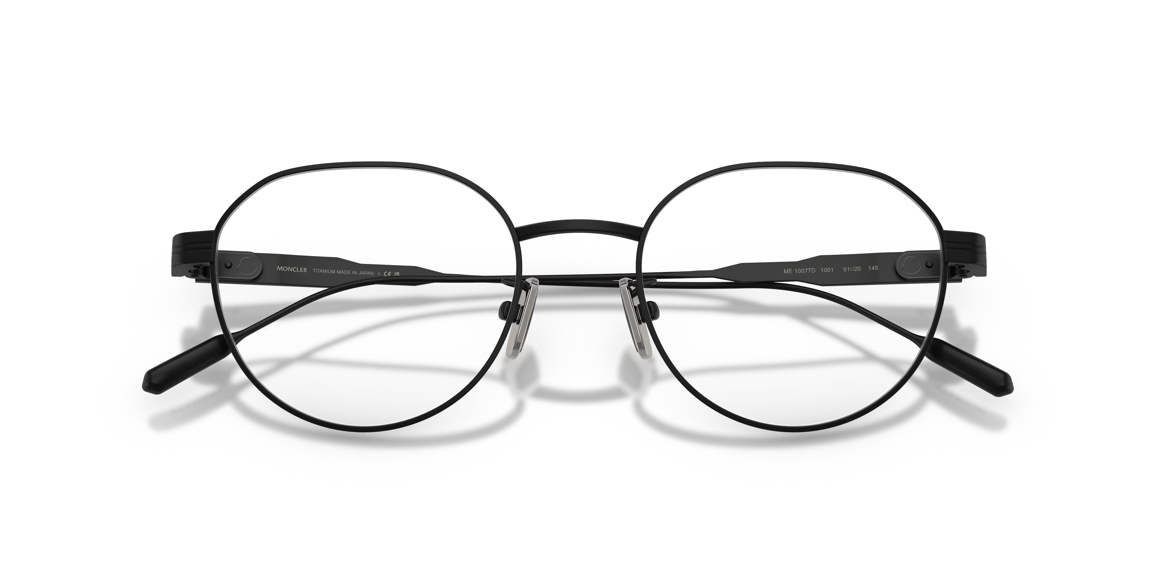 Moncler ME1007TD 1001 Montature da vista Titanio Nero Trasparente Rotonda Normale - immagine 2