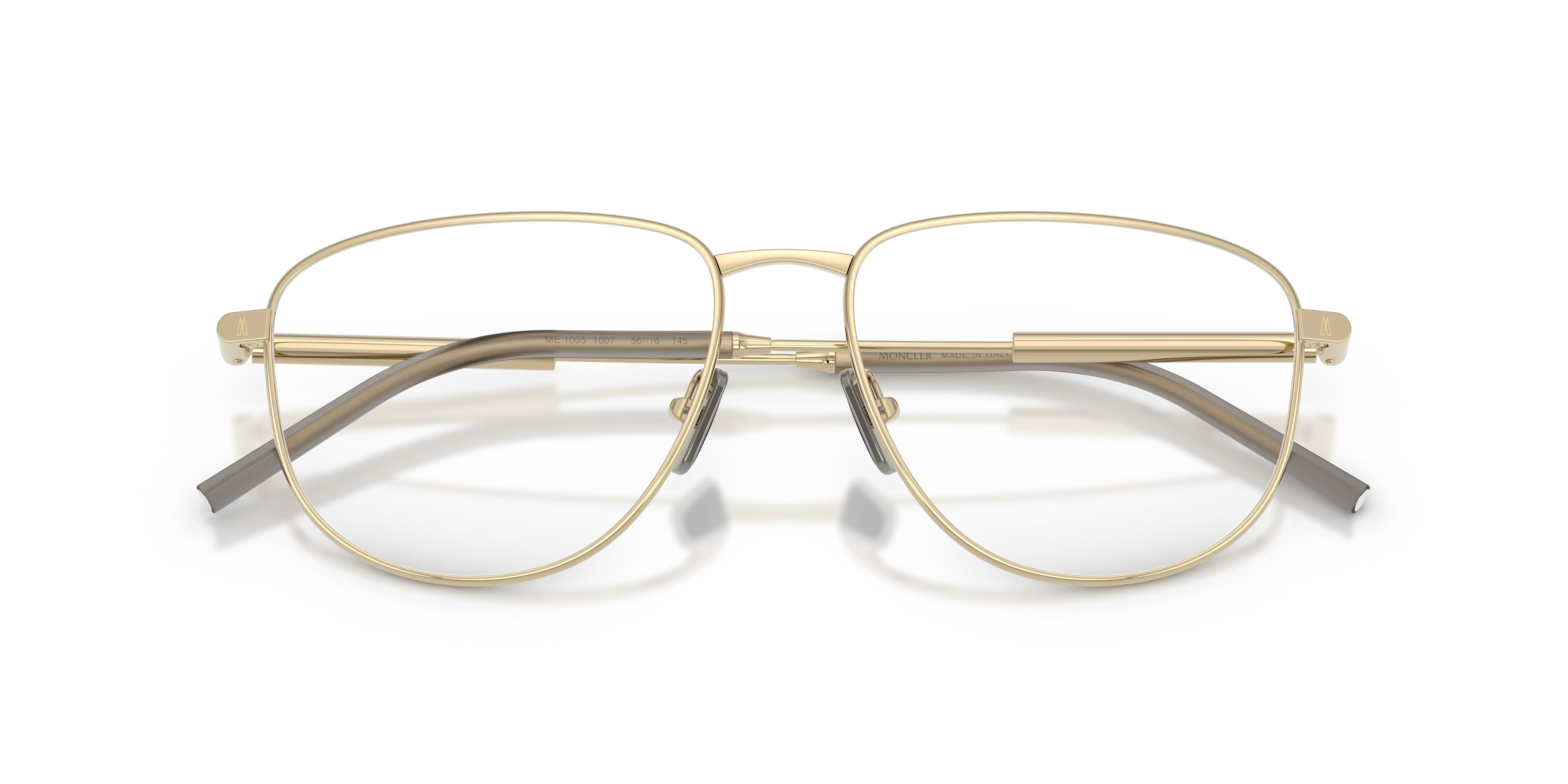 Moncler ME1005 1007 Montature da vista Acciaio Oro Trasparente Rotonda Normale - immagine 2