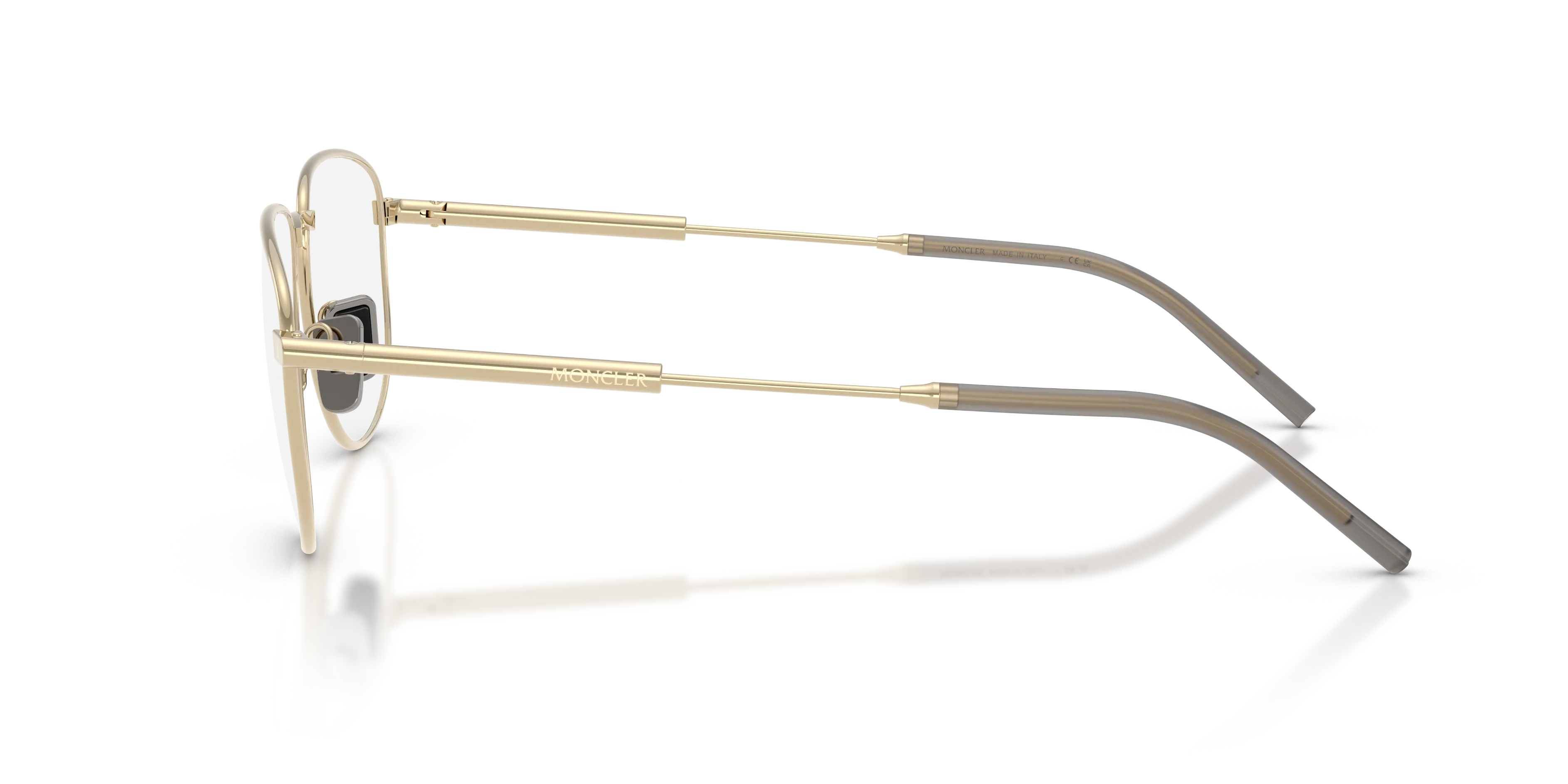 Moncler ME1005 1007 Montature da vista Acciaio Oro Trasparente Rotonda Normale - immagine 4