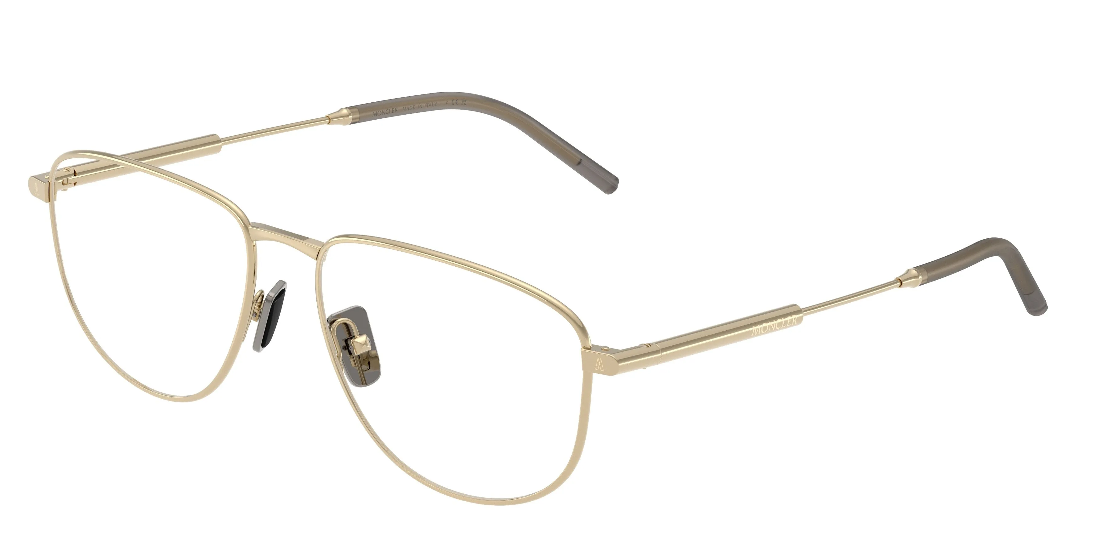 Moncler ME1005 1007 Montature da vista Acciaio Oro Trasparente Rotonda Normale - immagine 1