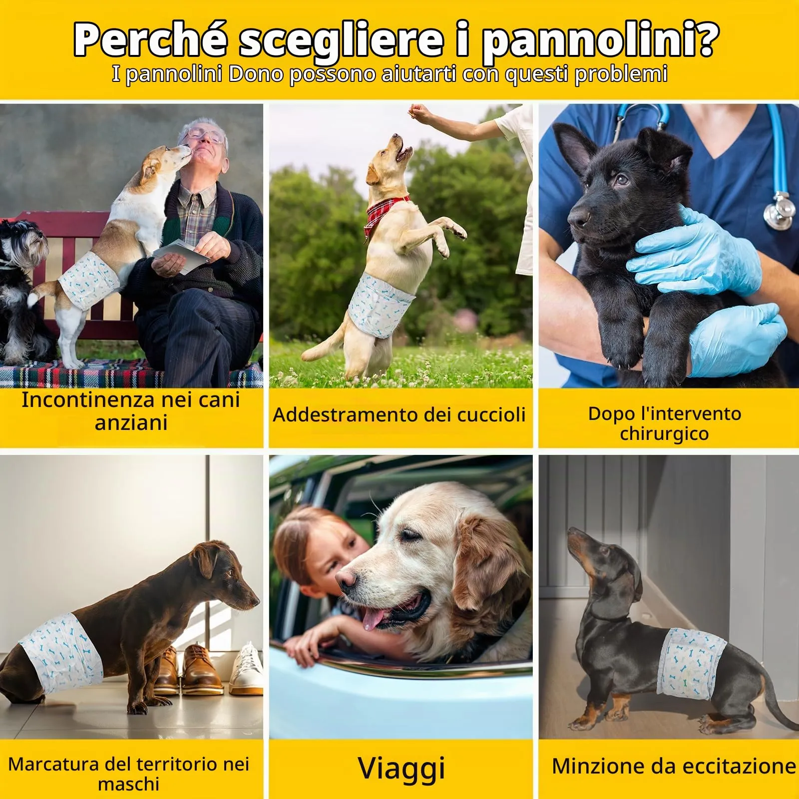 DONO cane pannolini usa e getta per maschio Dog incluso super assorbente pannolini - immagine 6
