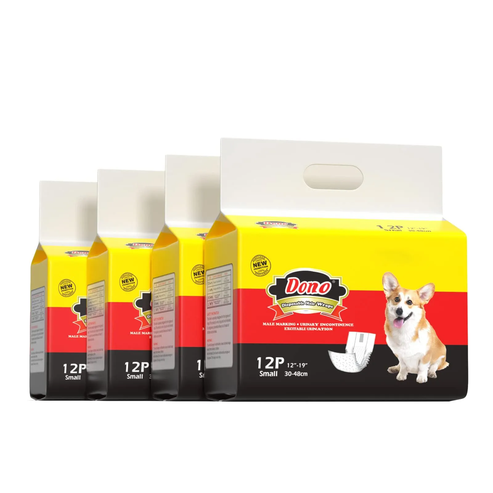 DONO Pannolini Cane Maschio Usa e Getta Tappetini Igienici per Cani Assorbenti Morbido e Anti Odore S 48 Count 12"-19" - immagine 1