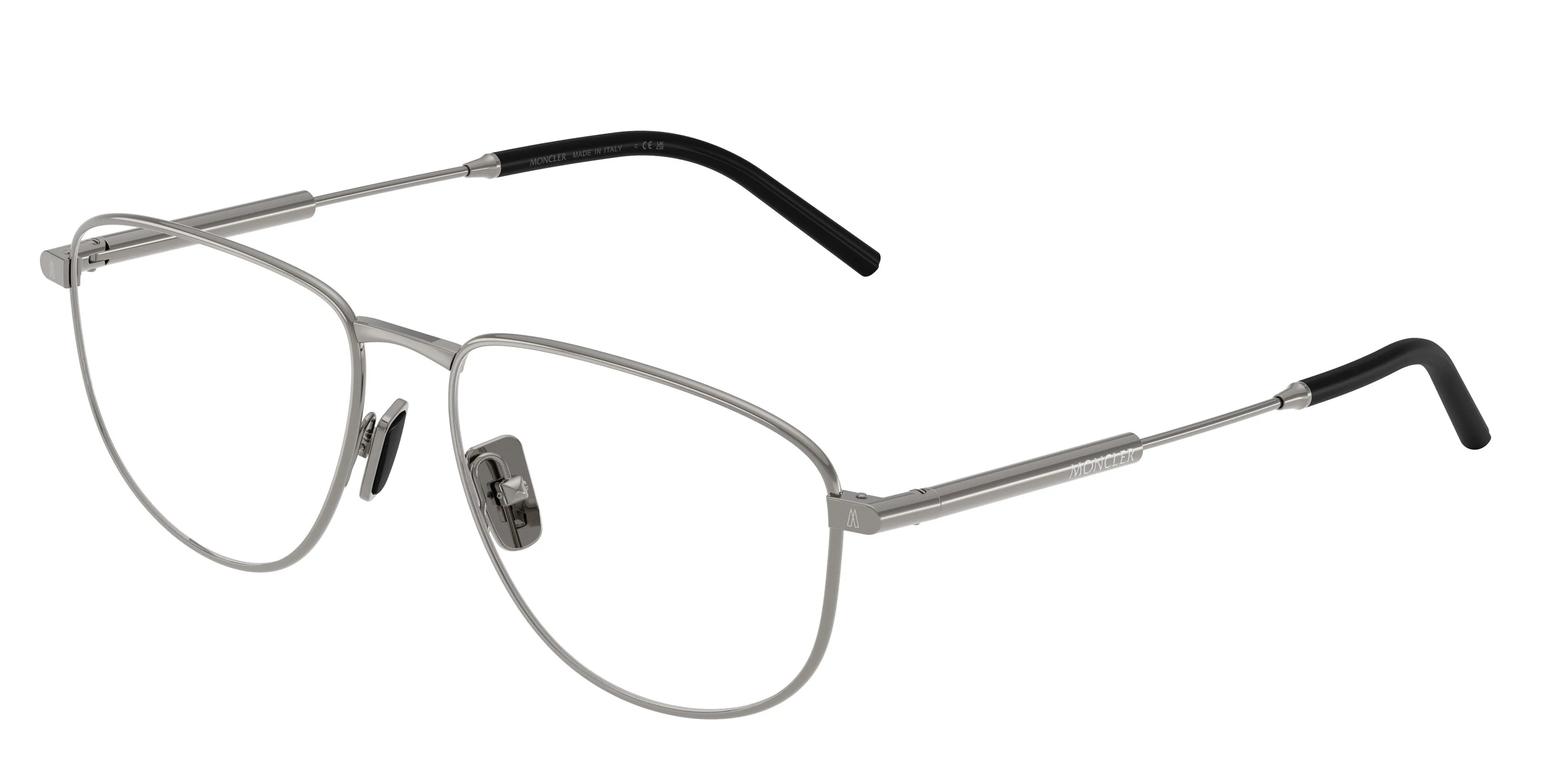 Moncler ME1005 1005 Montature da vista Acciaio Grigio Trasparente Rotonda Normale - immagine 1