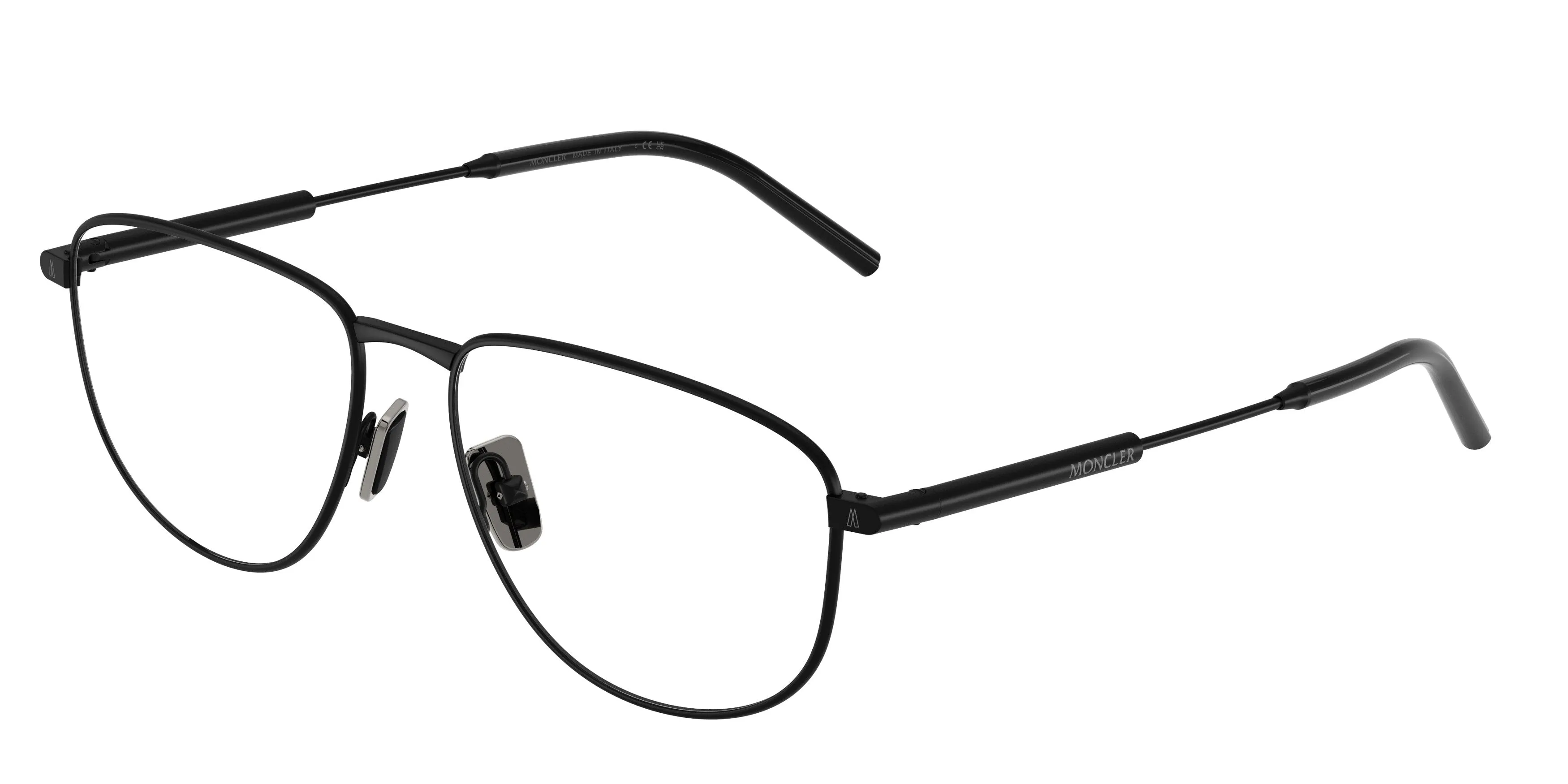 Moncler ME1005 1001 Montature da vista Acciaio Nero Trasparente Rotonda Normale - immagine 1