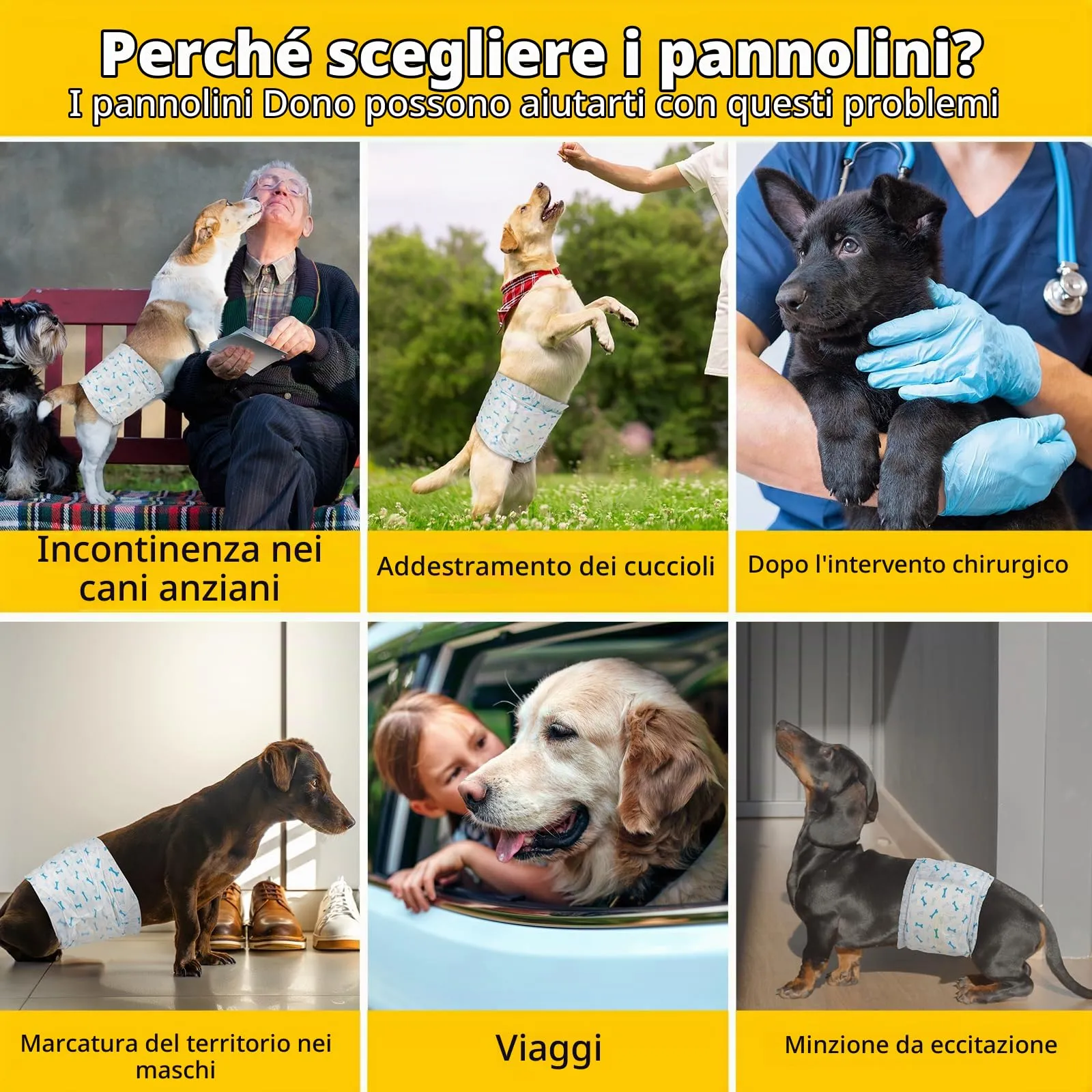 DONO Pannolini per cani monouso per pannolini super assorbi cani con indicatore di umidità (S 12count(12"-19")) - immagine 7