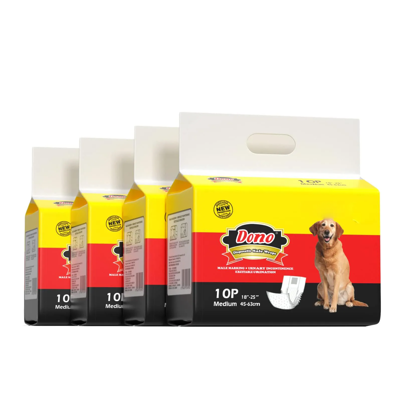 Dono Pannolini Cane Maschio USA e Getta Tappetini Igienici per Cani Assorbenti Morbido e Anti Odore M 40 Count - immagine 1