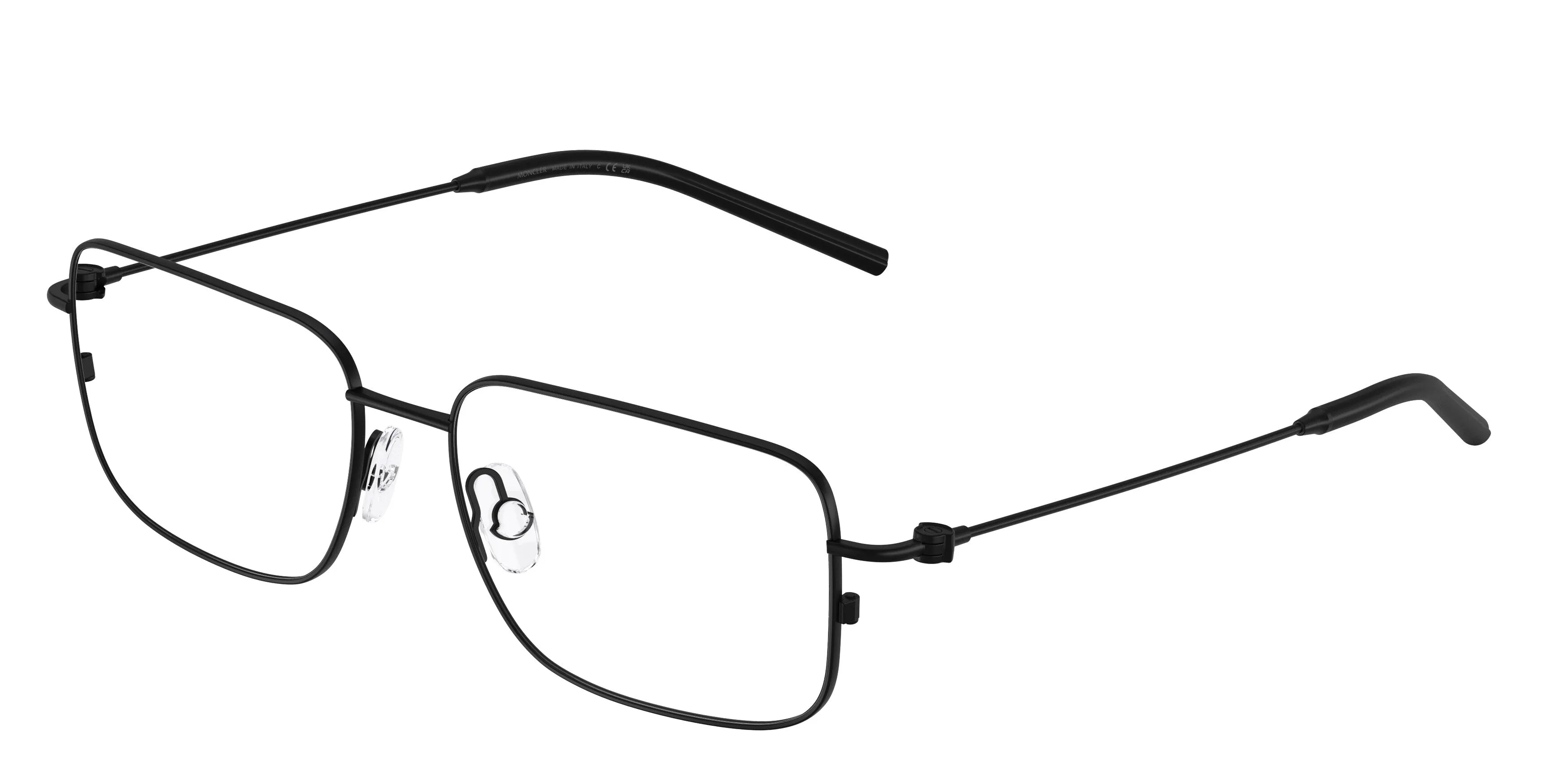 Moncler ME1004 1001 Montature da vista Acciaio Nero Trasparente Geometrica Normale - immagine 1