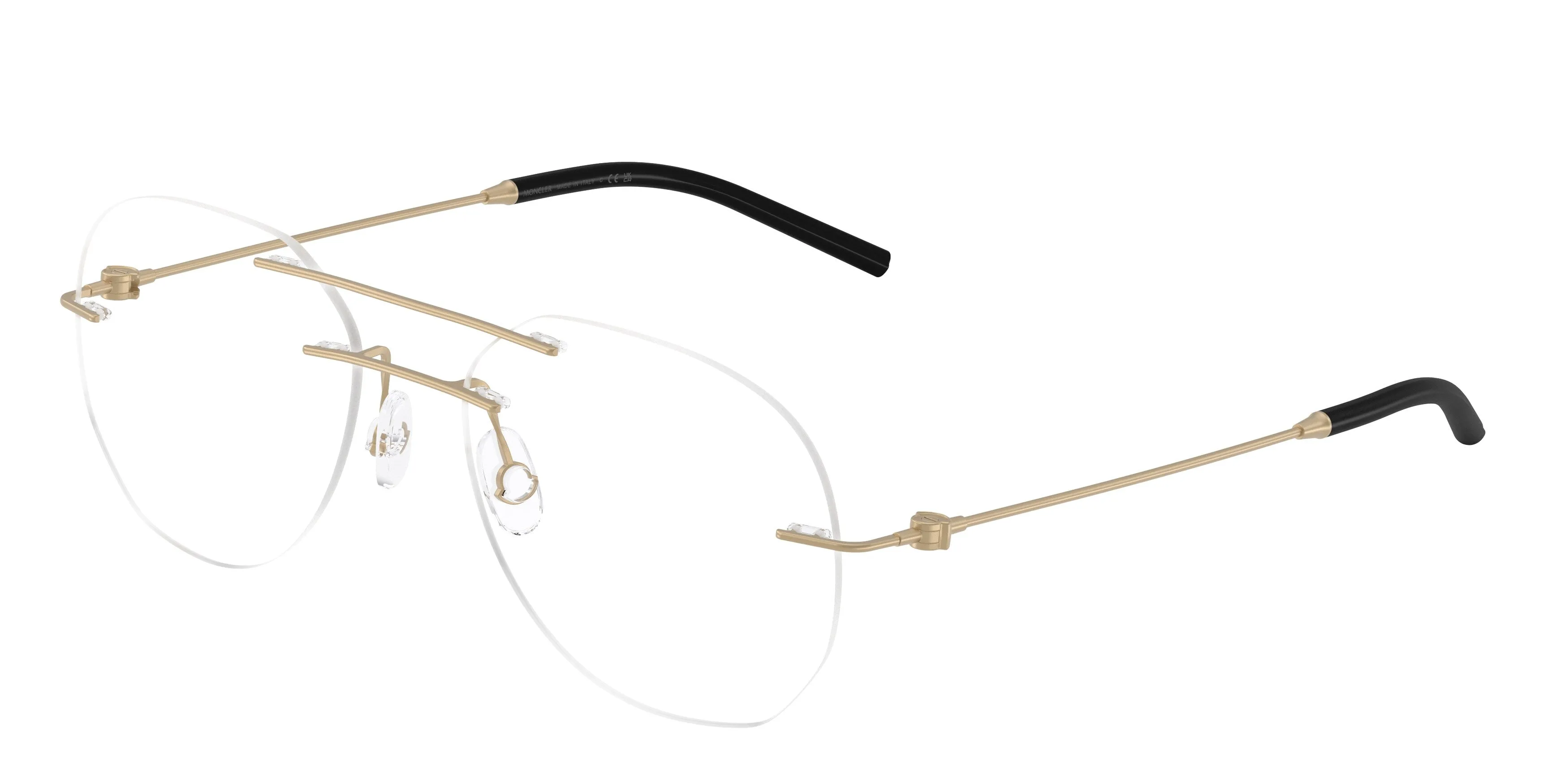 Moncler ME1003 1006 Montature da vista Acciaio Oro Trasparente Geometrica Normale - immagine 1