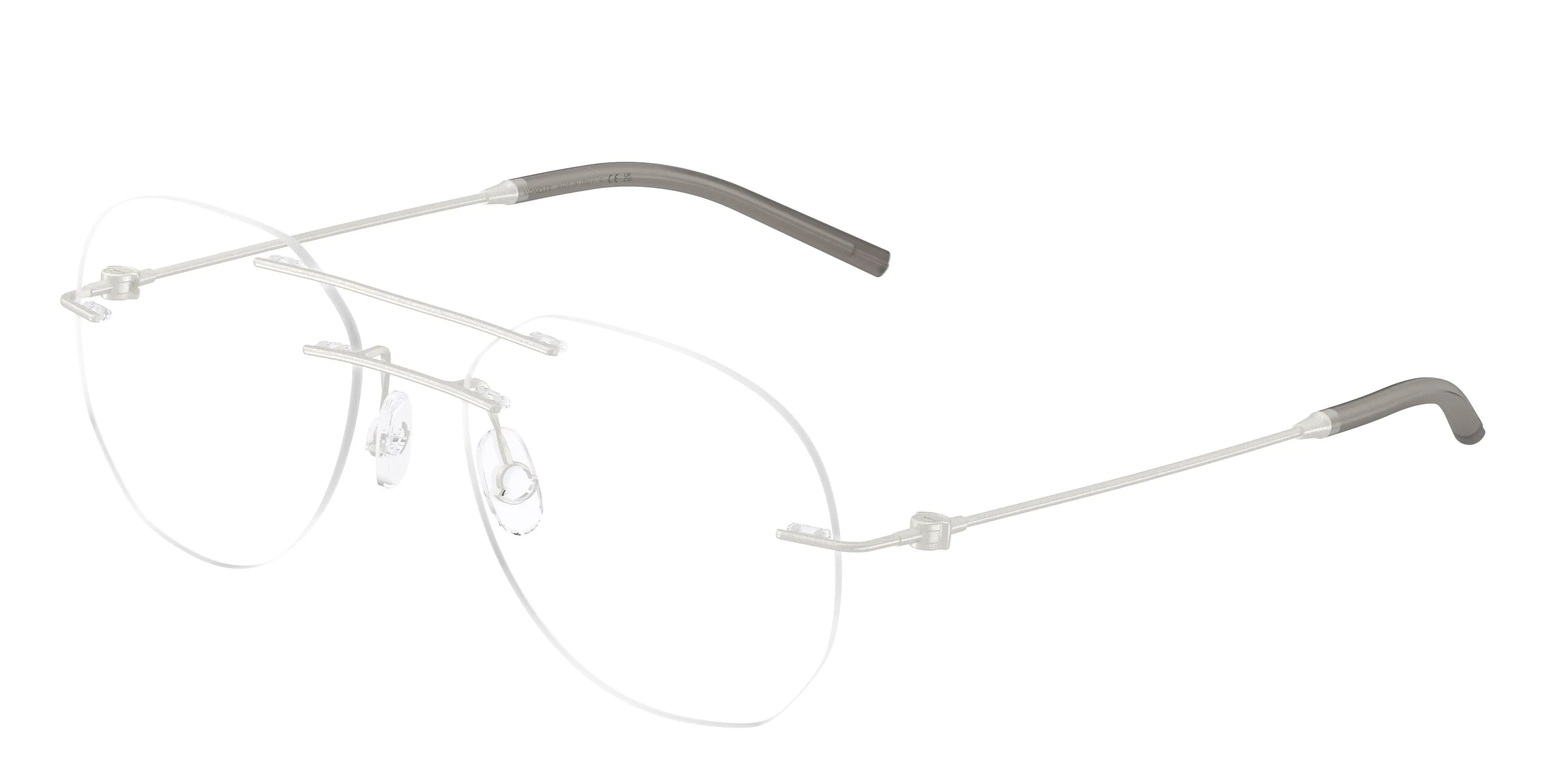 Moncler ME1003 1004 Montature da vista Acciaio Argento Trasparente Geometrica Normale - immagine 1
