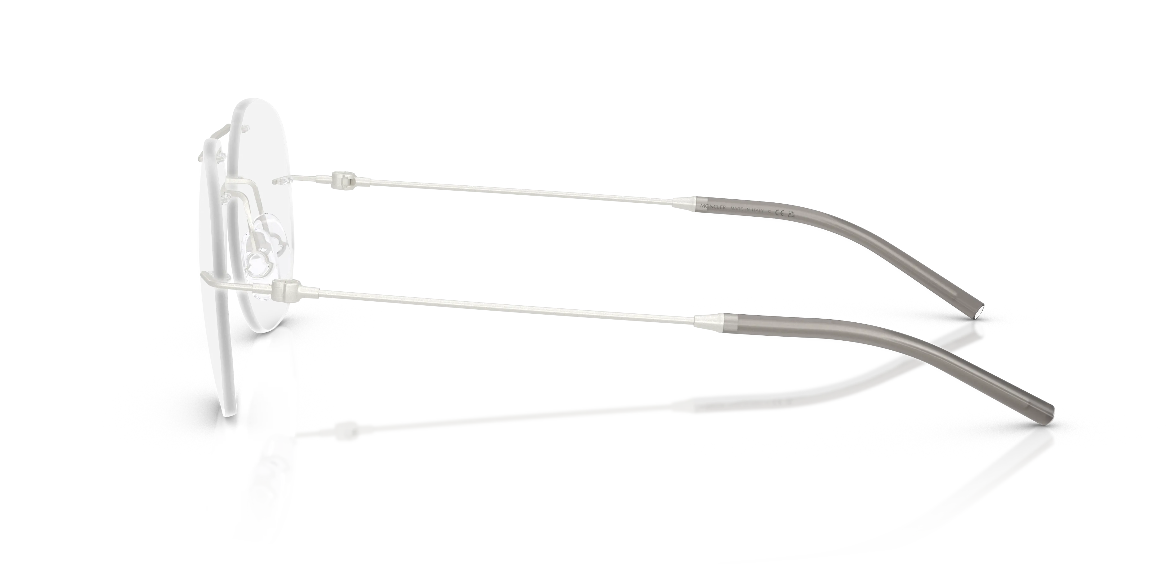 Moncler ME1003 1004 Montature da vista Acciaio Argento Trasparente Geometrica Normale - immagine 4